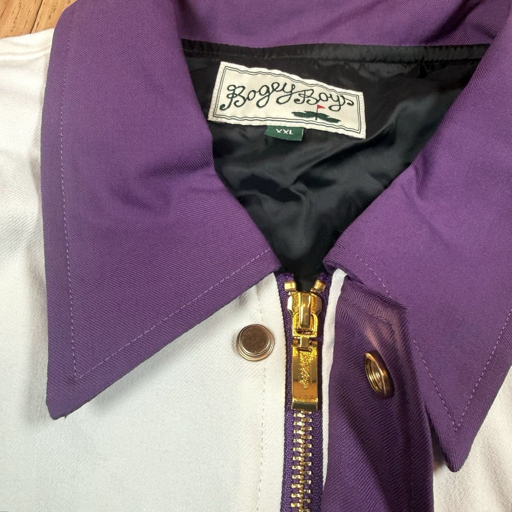 Vintage Bogey Boys Bomber Jacket Mens XXL Purple White Full Zip Jacket Size US XXL / EU 58 / 5 - 7 Thumbnail
