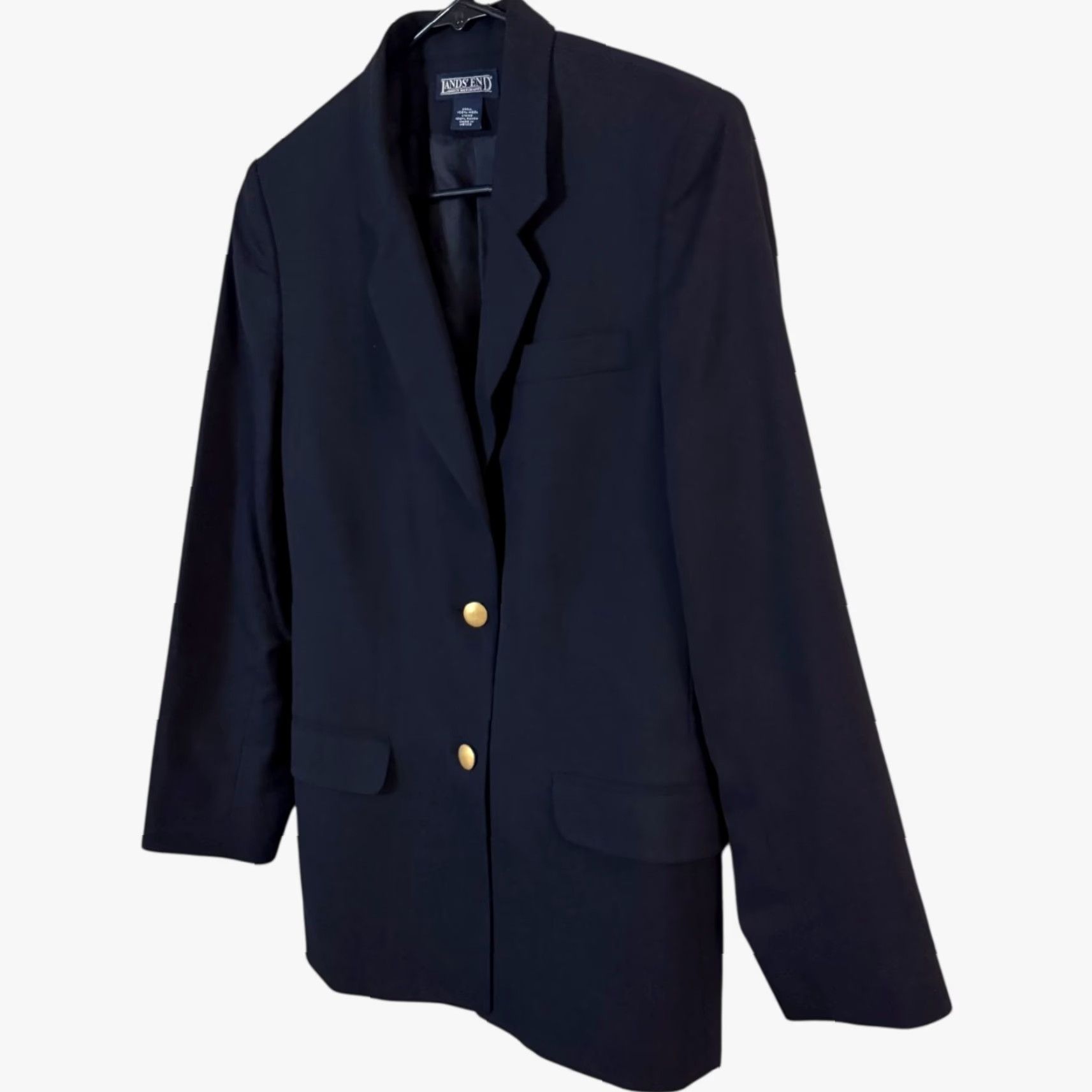Lands' End VINTAGE Lands' End Blazer Jacket Women's 100% Wool Navy Blue Gold Button Single-Breasted Size 4R Adult Womens Size S / US 4 / IT 40 - 2 Thumbnail