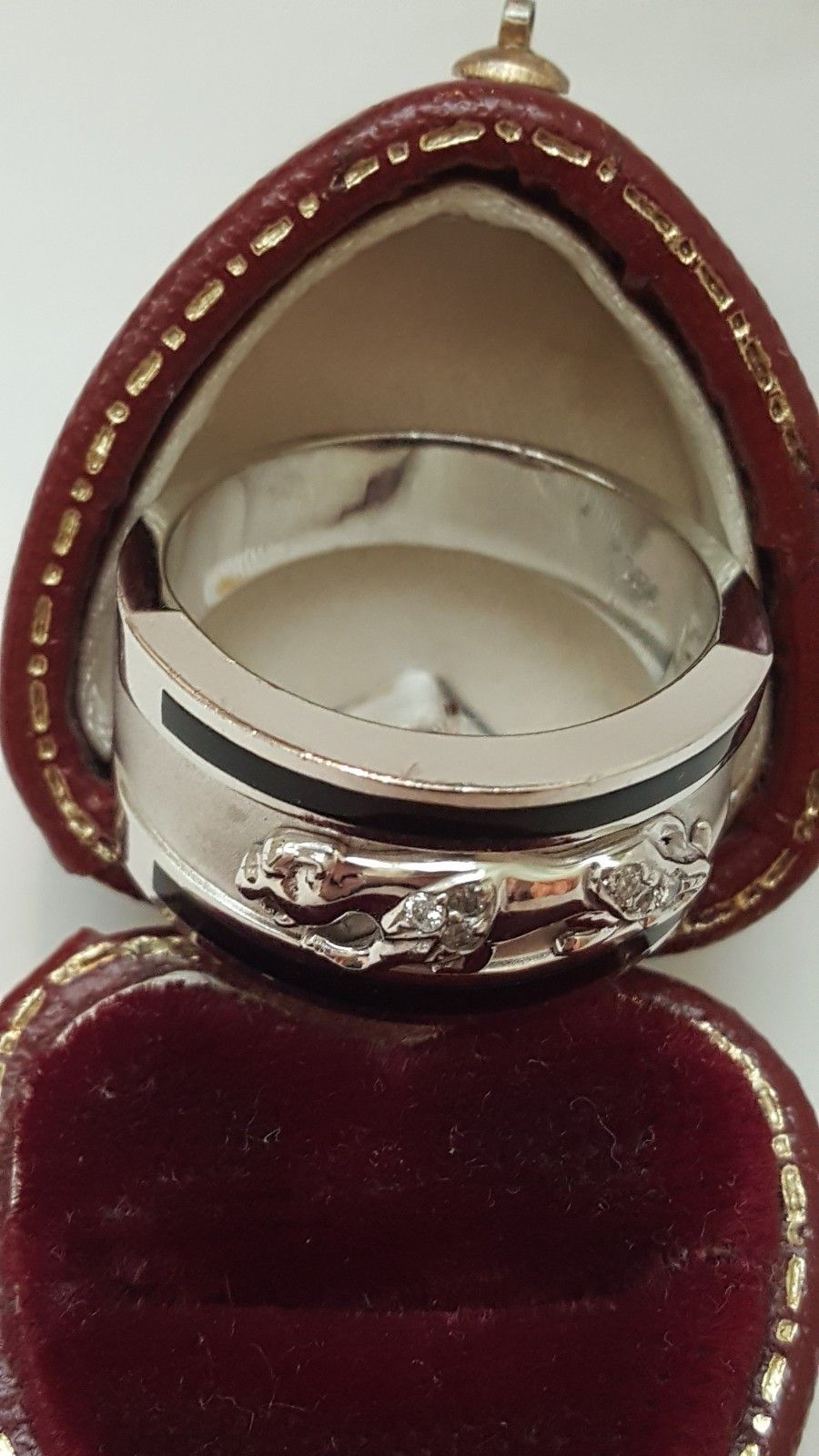 Other Unisex 14k W/ Gold Panther Leopard Cat Enamel Diamond Ring Size ONE SIZE - 3 Thumbnail