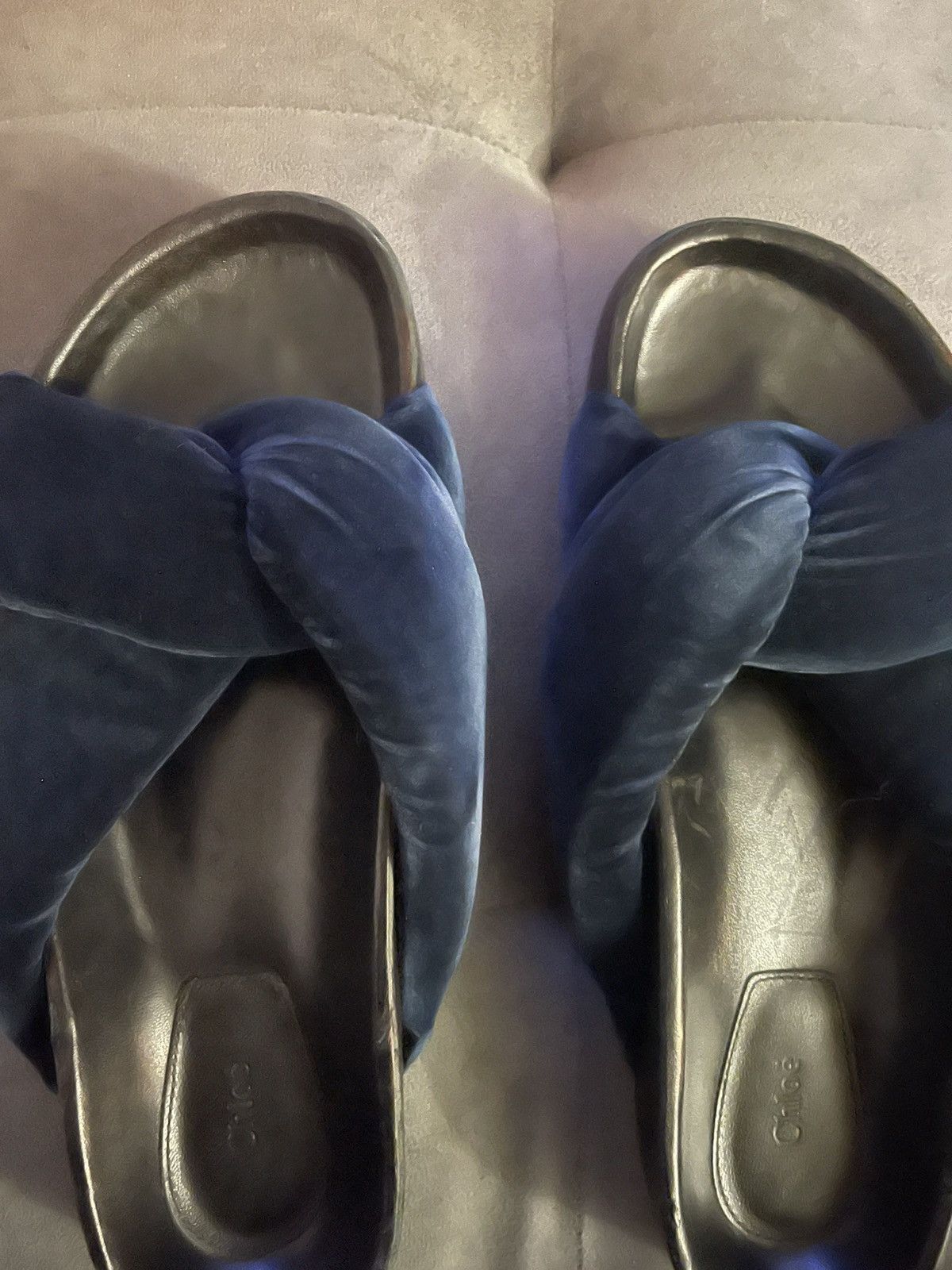 Chloe Chloe Nolan Crisscross Twisted Velvet Slides Flats 37 Size US 7 / IT 37 - 8 Thumbnail