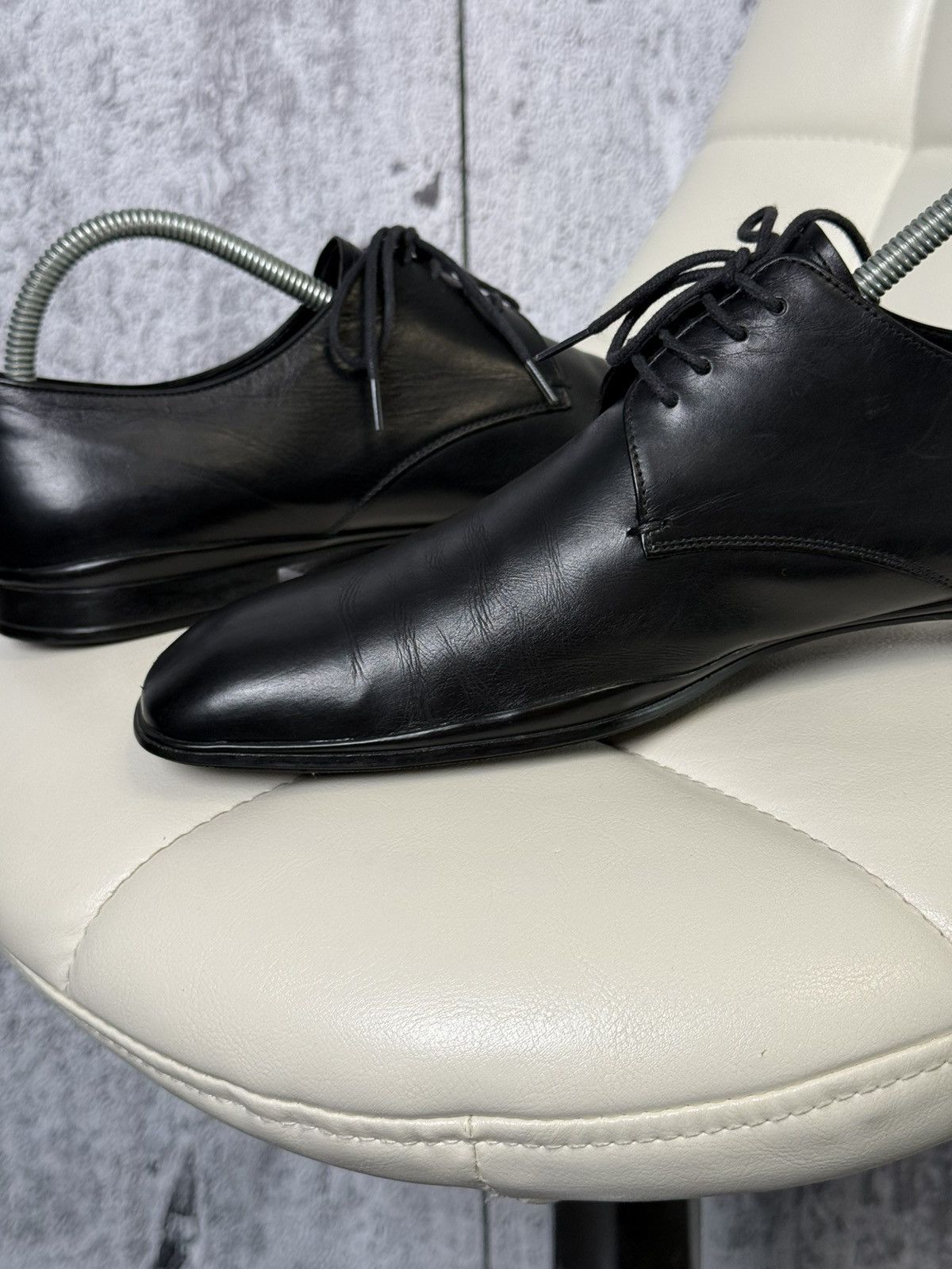 Prada PRADA Men’s Black Leather Lace Up Dress Derby Dress Shoes Size US 8.5 / EU 41-42 - 13 Thumbnail