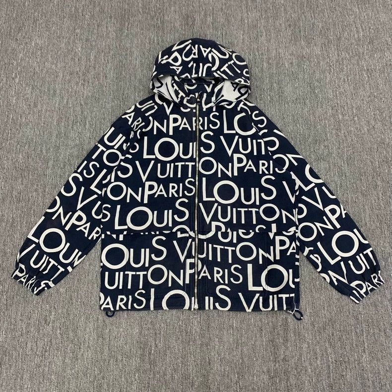 Louis Vuitton LOUIS VUITTON Blue Full Print Bombardment Jacket Size US L / EU 52-54 / 3 - 1 Thumbnail