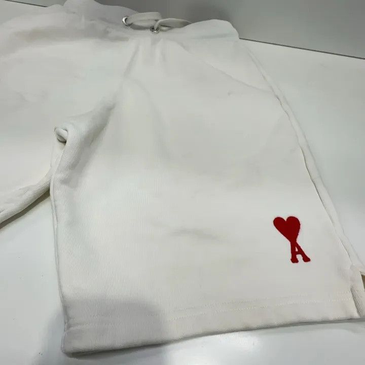 AMI AMIPARIS SS23 White Logo Embroidered Shorts -2507 Size US 26 / EU 42 - 6 Thumbnail
