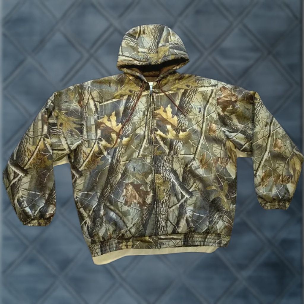 Realtree VINTAGE Aquarian's Realtree Hardwoods Camo Insulated Hooded Jacket XL Men Camouflage Bomber Coat Size US XL / EU 56 / 4 - 1 Thumbnail