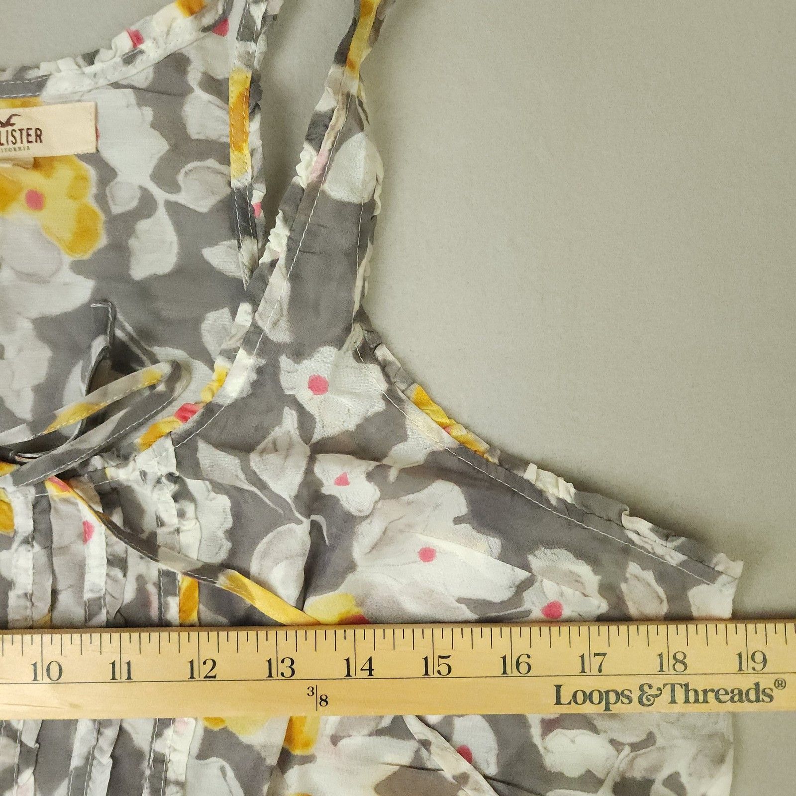 Hollister Hollister Bettys Floral Sheer Tank Top Large Yellow White Size L / US 10 / IT 46 - 4 Thumbnail