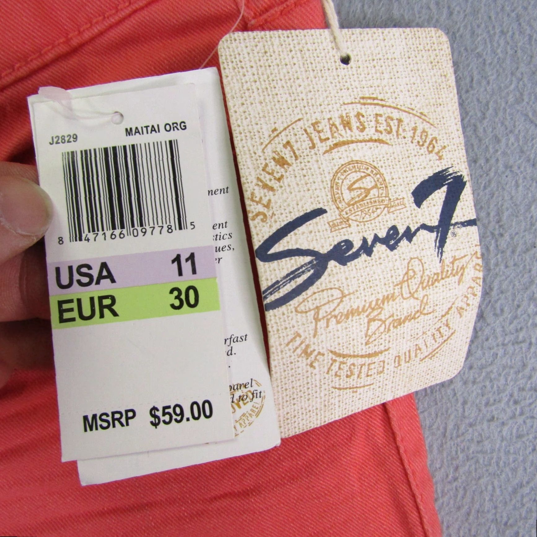 Vintage VINTAGE Seven7 Jeans Womens Cropped Straight Leg Denim 30 Pink Y2K Outdoor Size 32" / US 10 / IT 46 - 5 Thumbnail
