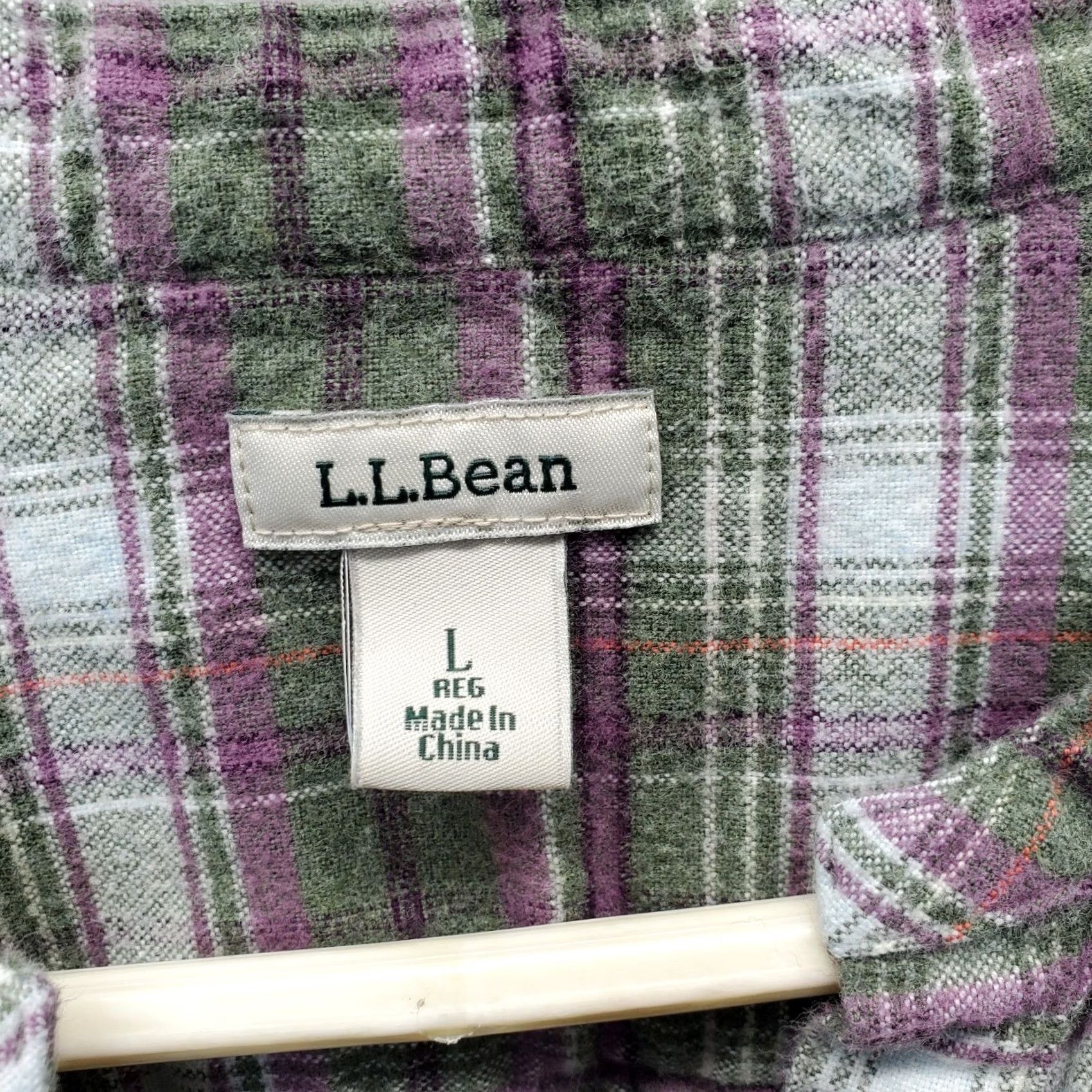 Vintage L.L. Bean Flannel Shirt Womens L Multi Plaid Casual Long Sleeve V-Neck Button Up Size L / US 10 / IT 46 - 5 Thumbnail