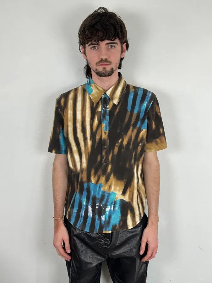 Just Cavalli SS2002 Just Cavalli Psychedelic Hallucination Blue Flowers Shirt Size M / US 6-8 / IT 42-44 - 2 Thumbnail