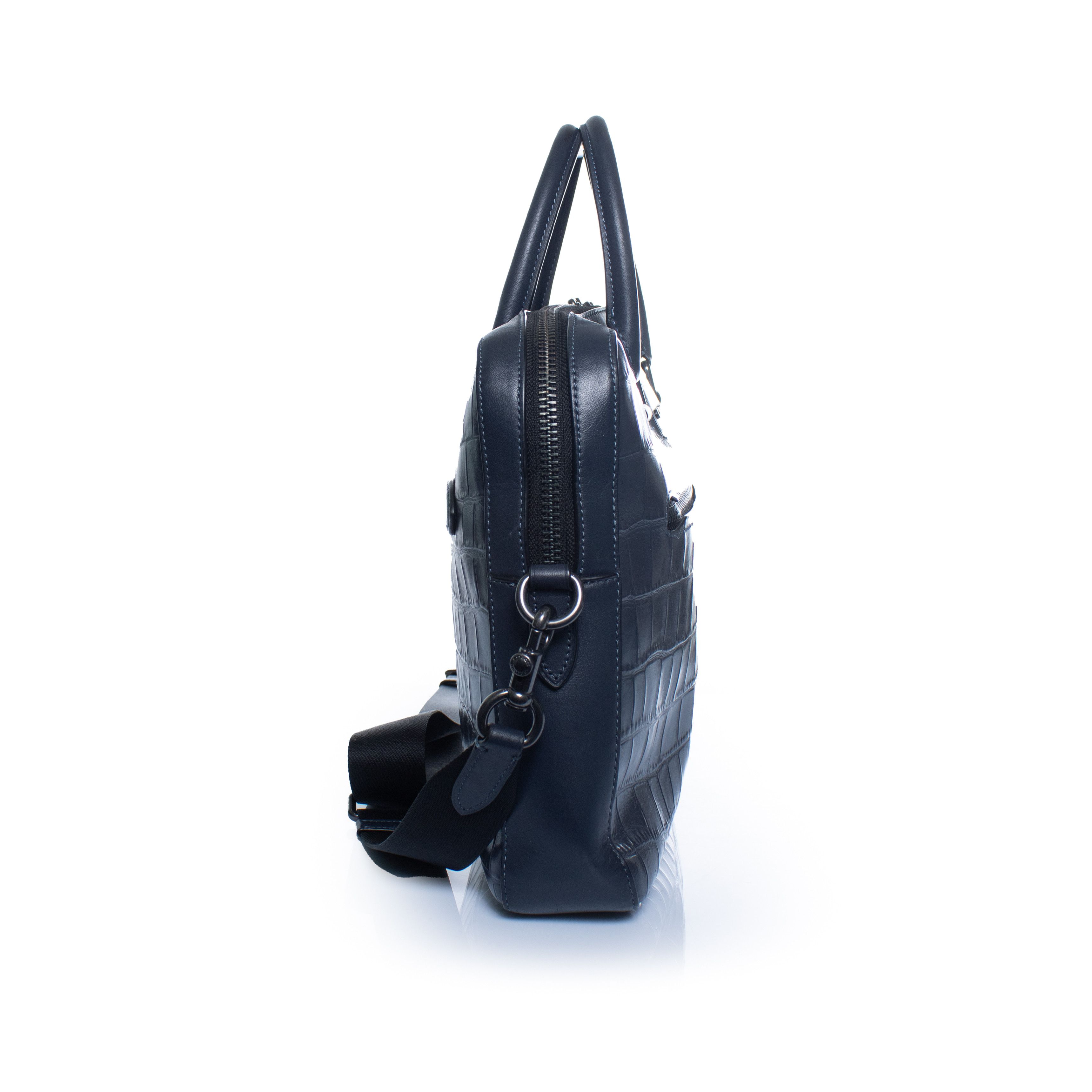 Coach Coach, croc embossed laptop bag in blue Size ONE SIZE - 4 Thumbnail