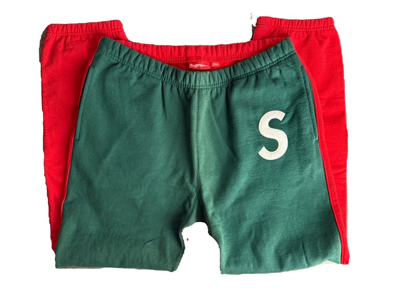 Supreme Supreme split S logo sweat pant green and red Size US 36 / EU 52 - 3 Thumbnail