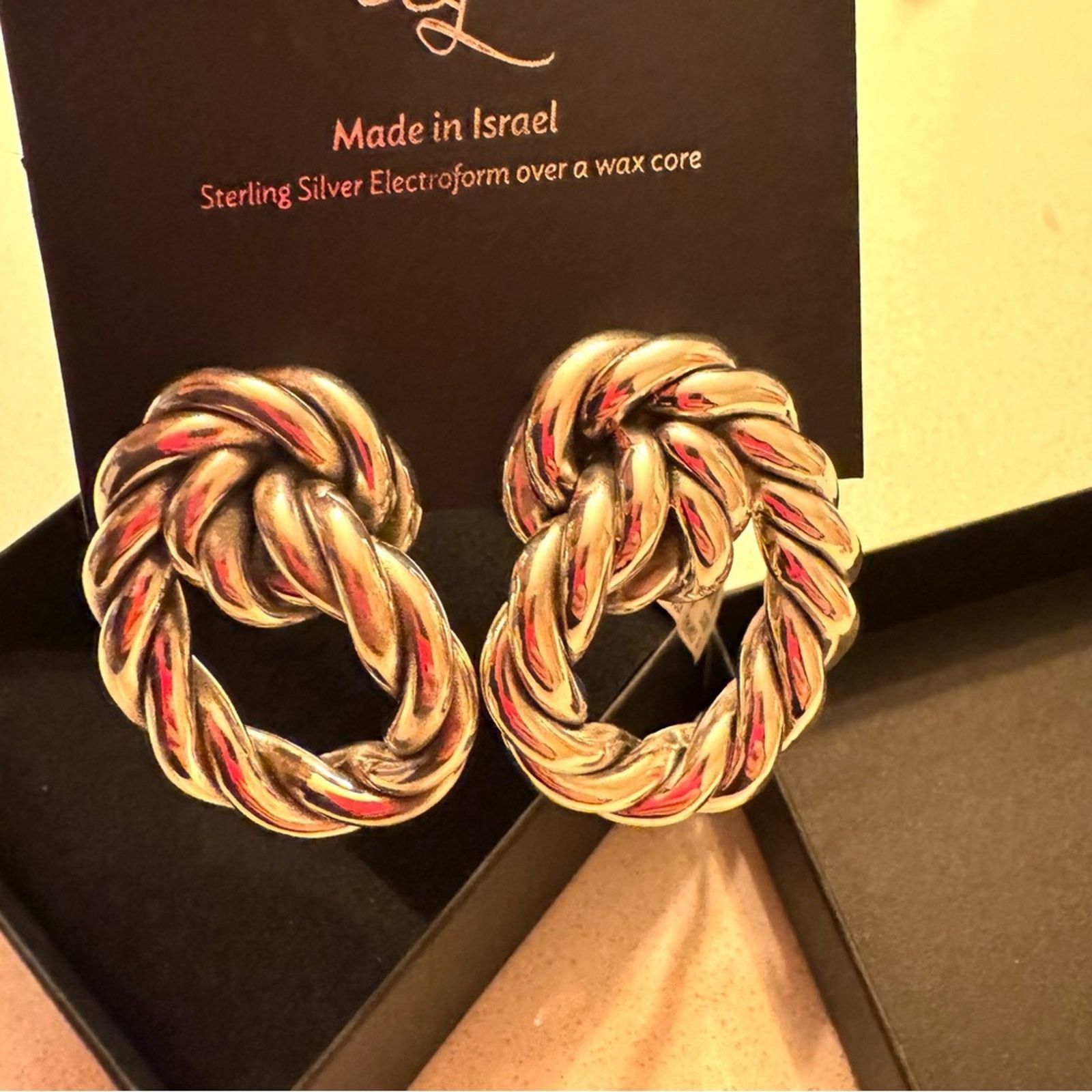Other E&L Silver electroform Twisted Hoop Earrings Size ONE SIZE - 3 Thumbnail