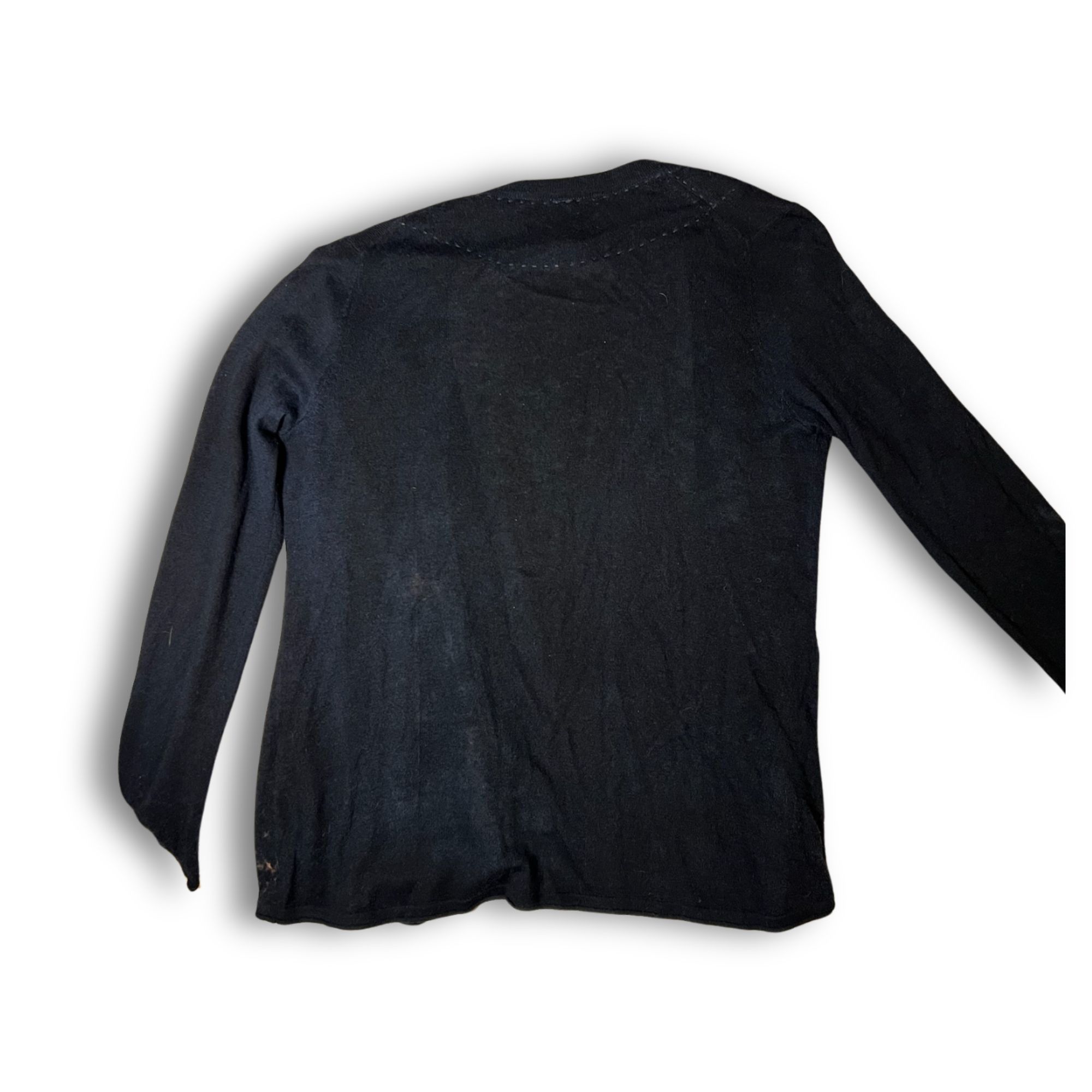Other Match Womens Cashmere & Silk Black Cardigan With Bleach Effe Size L / US 10 / IT 46 - 3 Thumbnail
