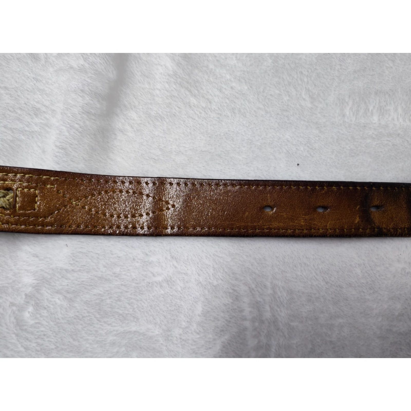 Vintage VINTAGE Leather Belt 1960s Unisex Brown Braided Weave Waist Size 30-33 Hippy Style Size ONE SIZE - 3 Thumbnail