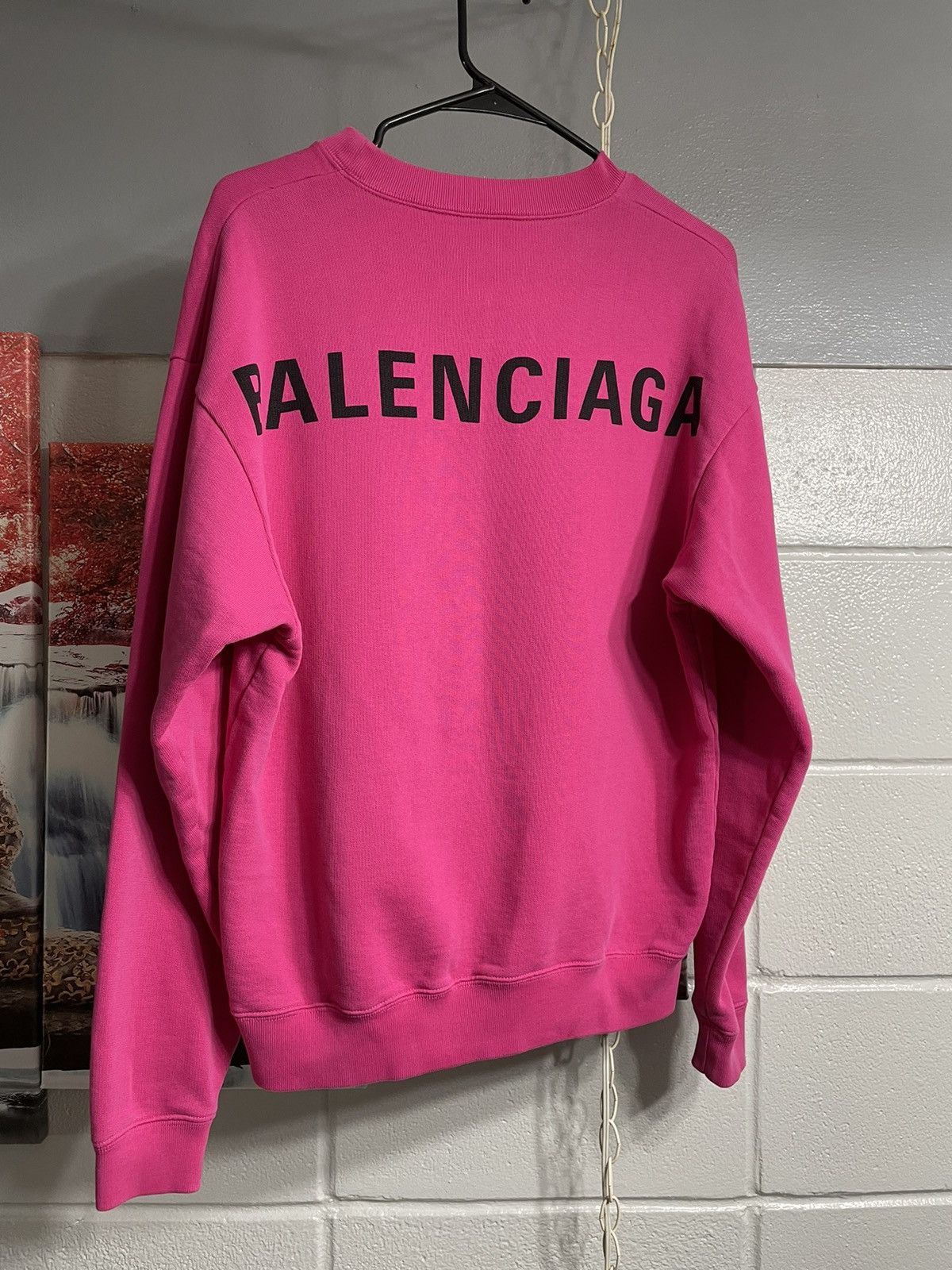 image of Balenciaga Logo Sweatshirt in Pink, Men's (Size Large)