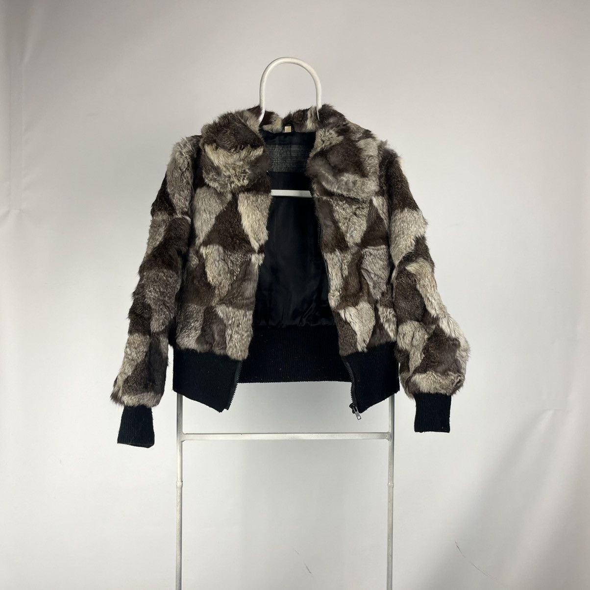 Other Vintage Rabbit Fur Faux Patchwork Crop Jacket Size S / US 4 / IT 40 - 4 Thumbnail