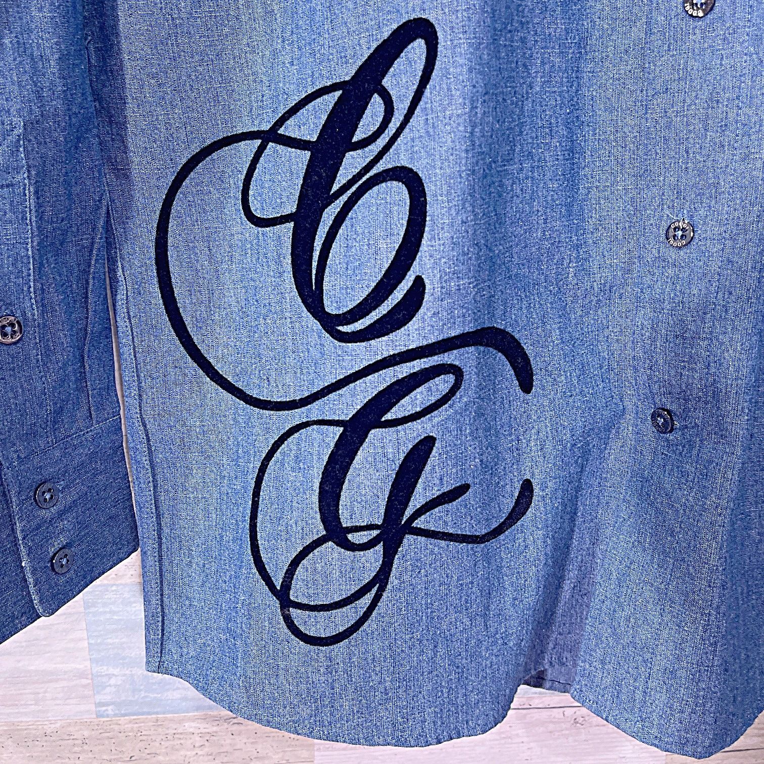 Coogi COOGI Cursive Logo Denim Shirt Blue Mens Large Size US L / EU 52-54 / 3 - 3 Thumbnail