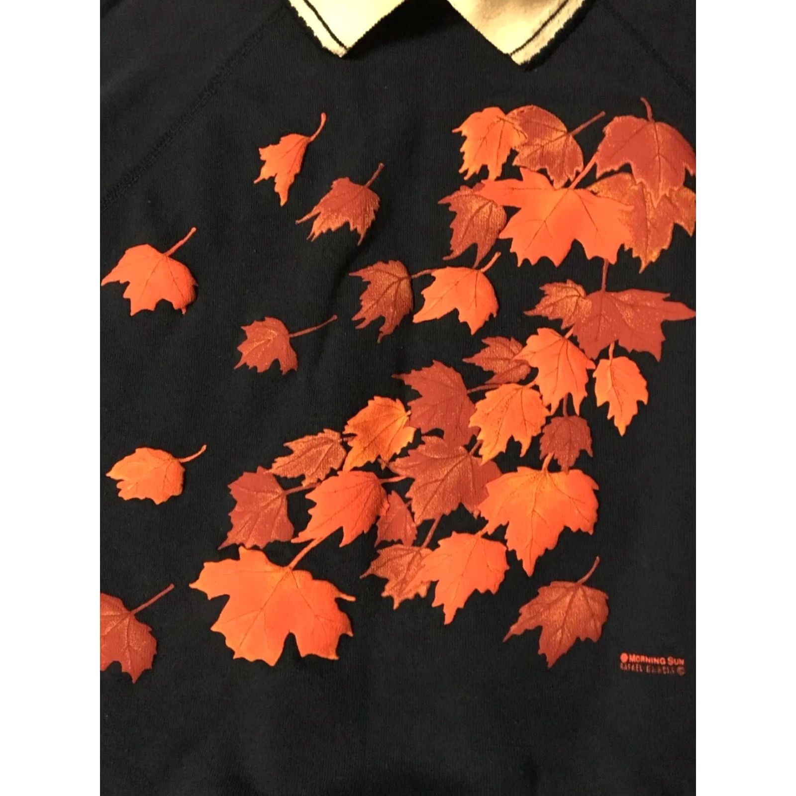 Vintage VINTAGE 80s Leaves Puff Print Collared Sweatshirt M Hanes USA 90s Wildlife Vaporwave Morning Sun Blue Mens Sweatshirt Crew Long Sleeve Size US M / EU 48-50 / 2 - 2 Thumbnail