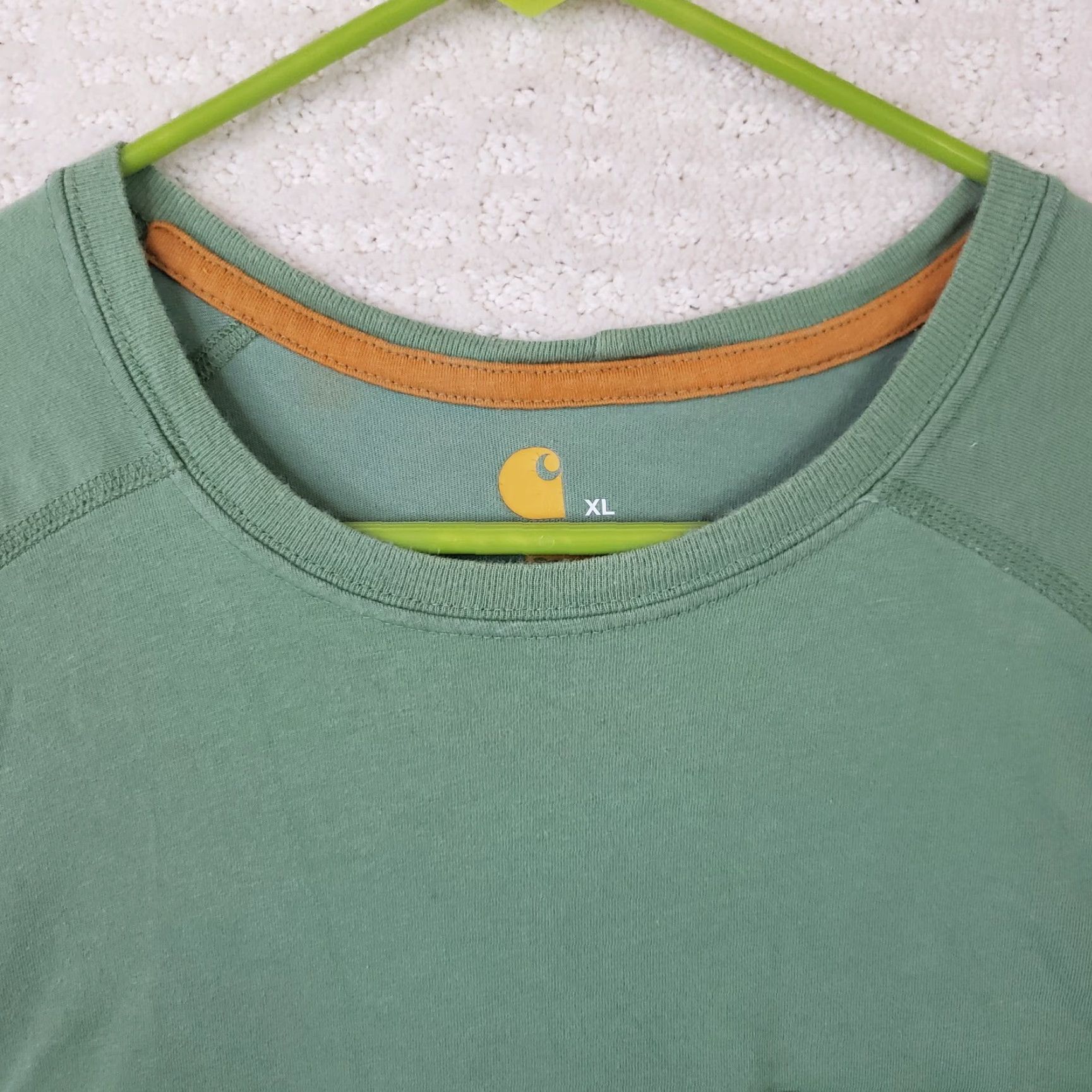 Carhartt Carhartt Force Mens XL Tee Shirt Pocket Crew Neck Short Sleeve Green Size US XL / EU 56 / 4 - 4 Thumbnail