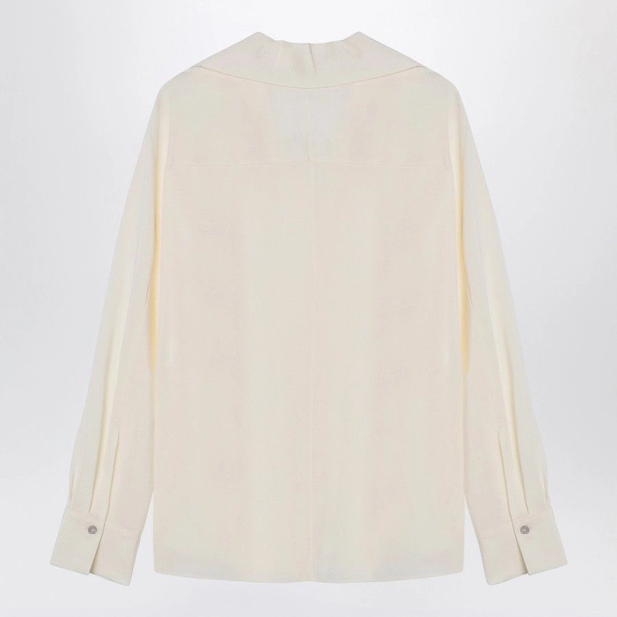 Vince o1d2blof1124 Long Sleeves Silk T-Shirt in Ivory Size L / US 10 / IT 46 - 2 Thumbnail
