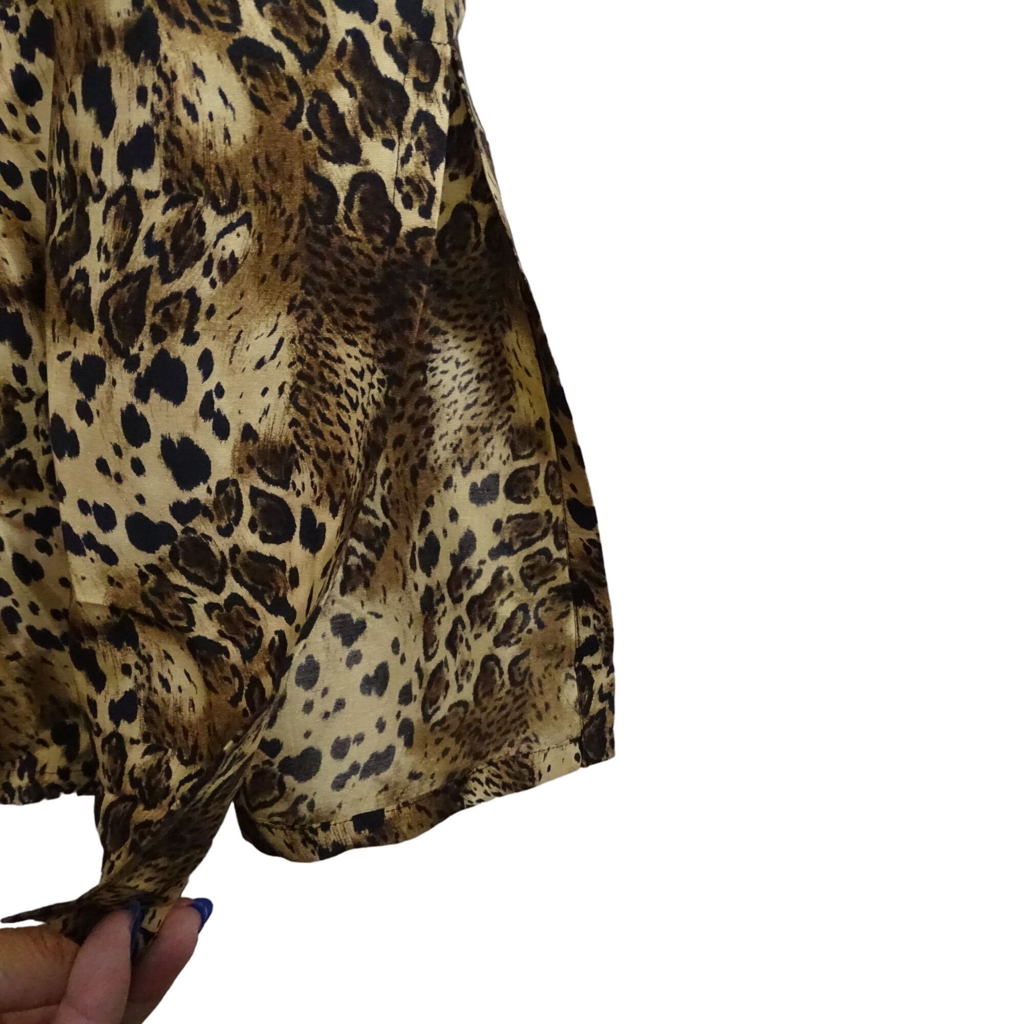 Vintage Allison Taylor Leopard An Print Silk Shirt Dress Size M Size M / US 6-8 / IT 42-44 - 3 Thumbnail