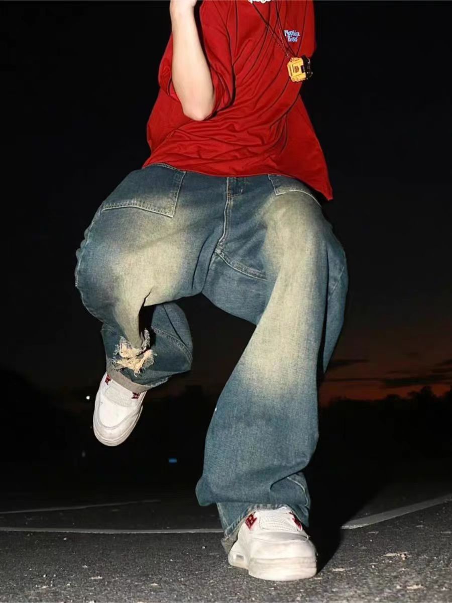 Japanese Brand × Jean Street vintage ripped hip hop baggy jeans Size US 30 / EU 46 - 4 Thumbnail