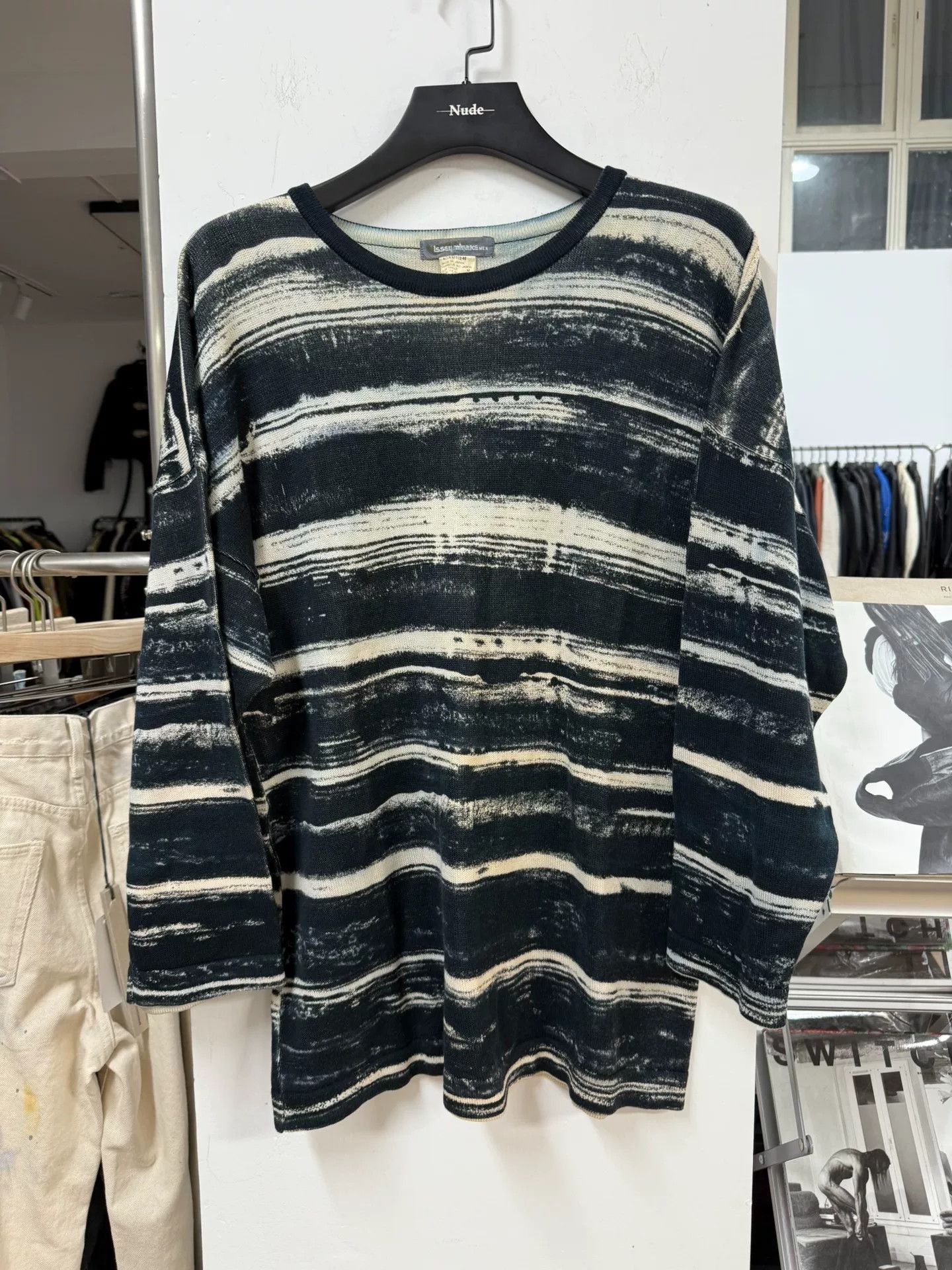 Issey Miyake Issey Miyake 80s Tie-Dye Striped Sweater Size US M / EU 48-50 / 2 - 1 Thumbnail