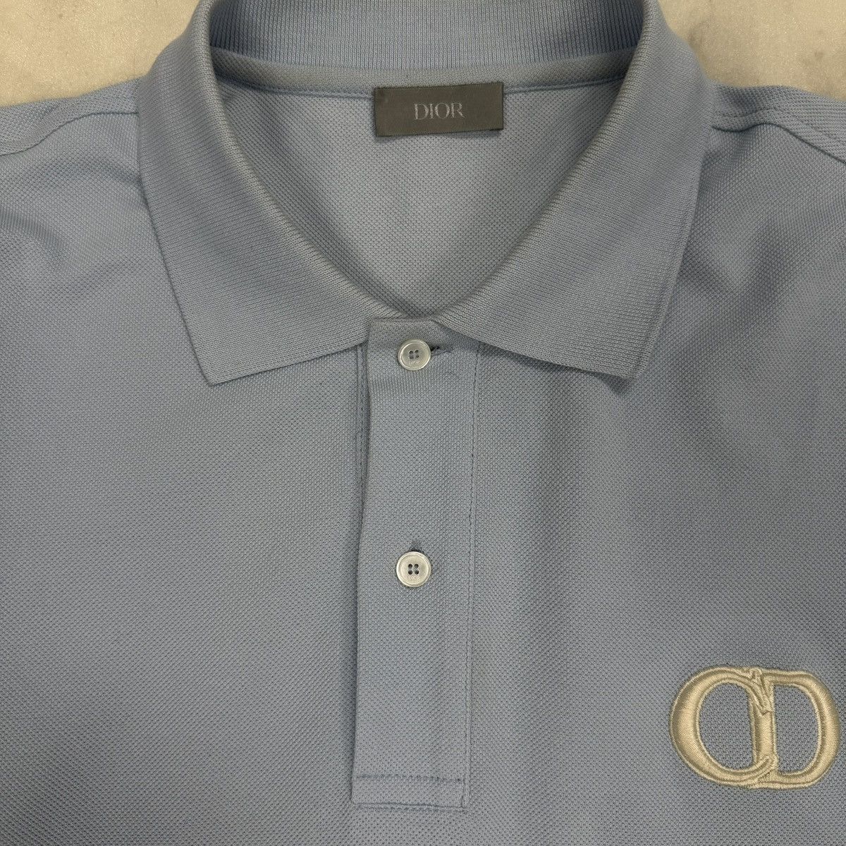 Dior Dior "CD" Baby Blue Polo Size US L / EU 52-54 / 3 - 3 Thumbnail
