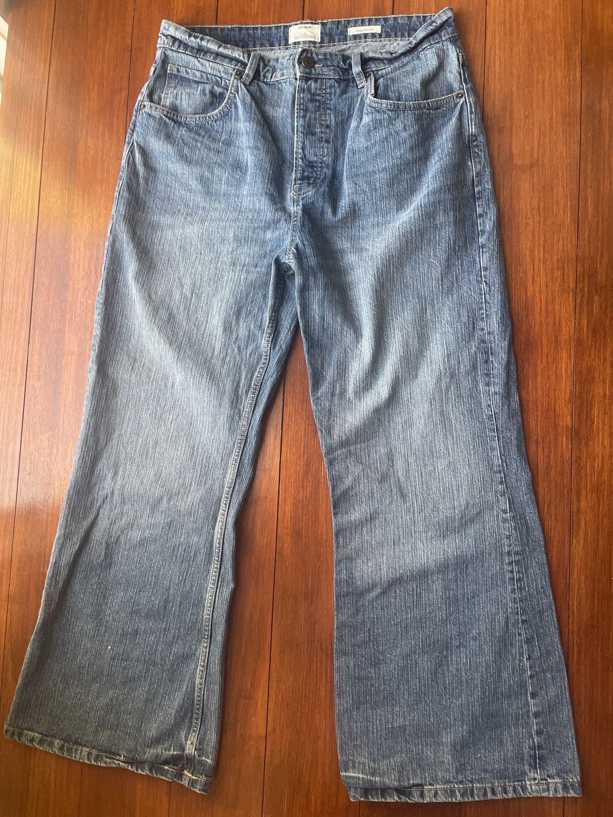Cotton On Blue Washed Baggy Bootcut Jeans Size US 34 / EU 50 - 1 Thumbnail
