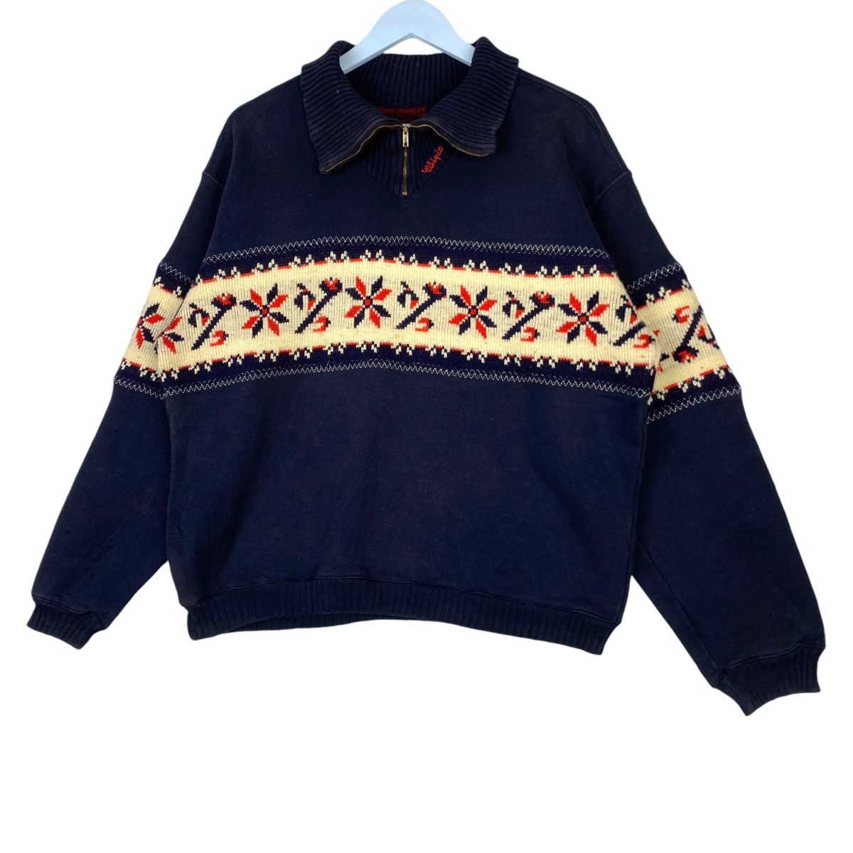 Vintage Vintage Chipe Stories Embroidered Quater Zip Sweatshirt Size US M / EU 48-50 / 2 - 2 Thumbnail