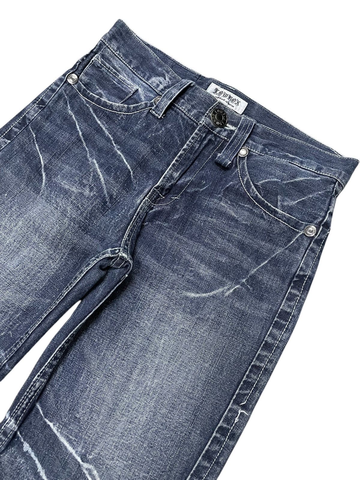 If Six Was Nine × LOWBOX × Le Grande Bleu (L.G.B.) Lowbox Japan Cracked Shadow Wash Straight Jeans Size US 30 / EU 46 - 3 Thumbnail