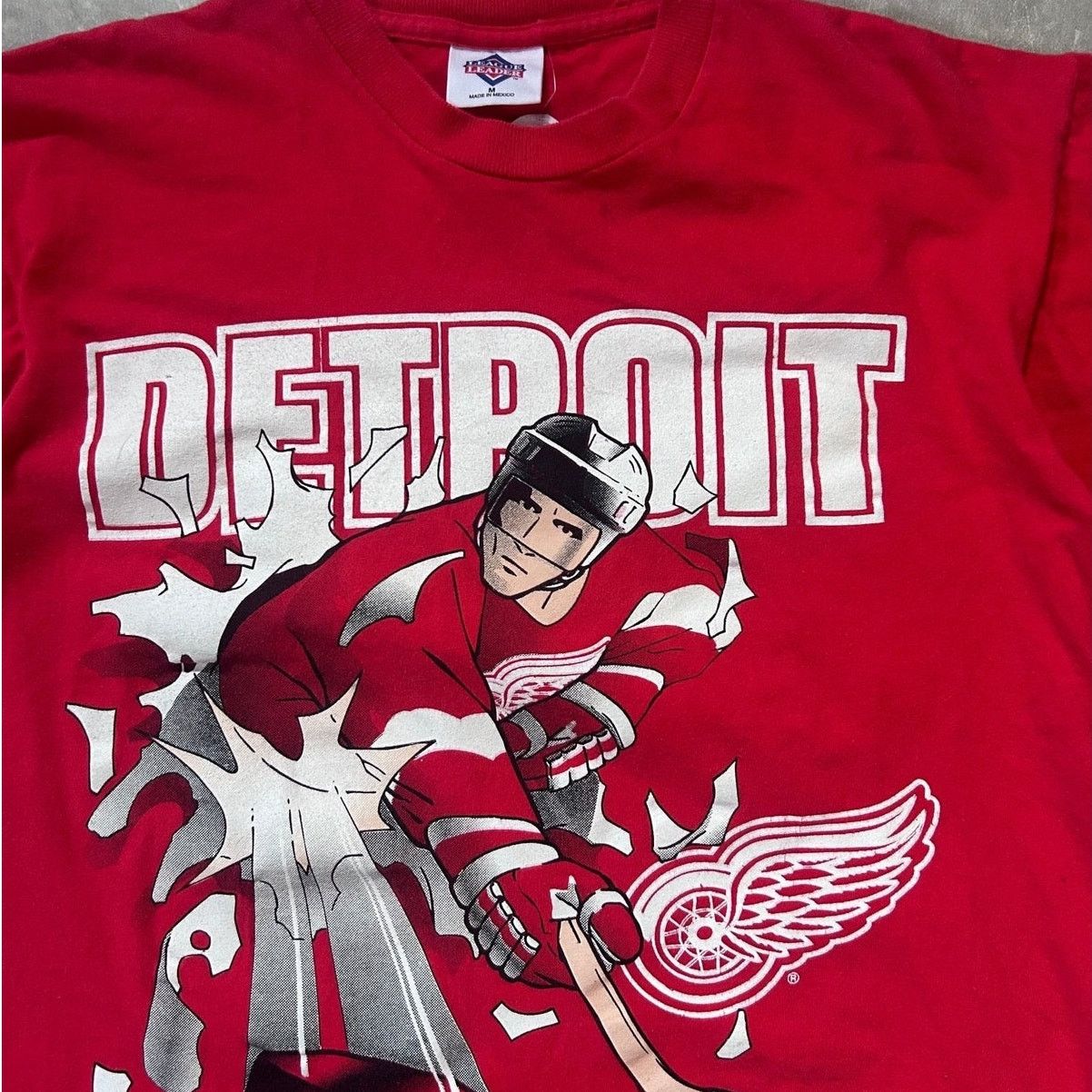 Vintage Vintage Detroit Red Wings Red Breakthrough T Shirt Size M Size US M / EU 48-50 / 2 - 2 Thumbnail