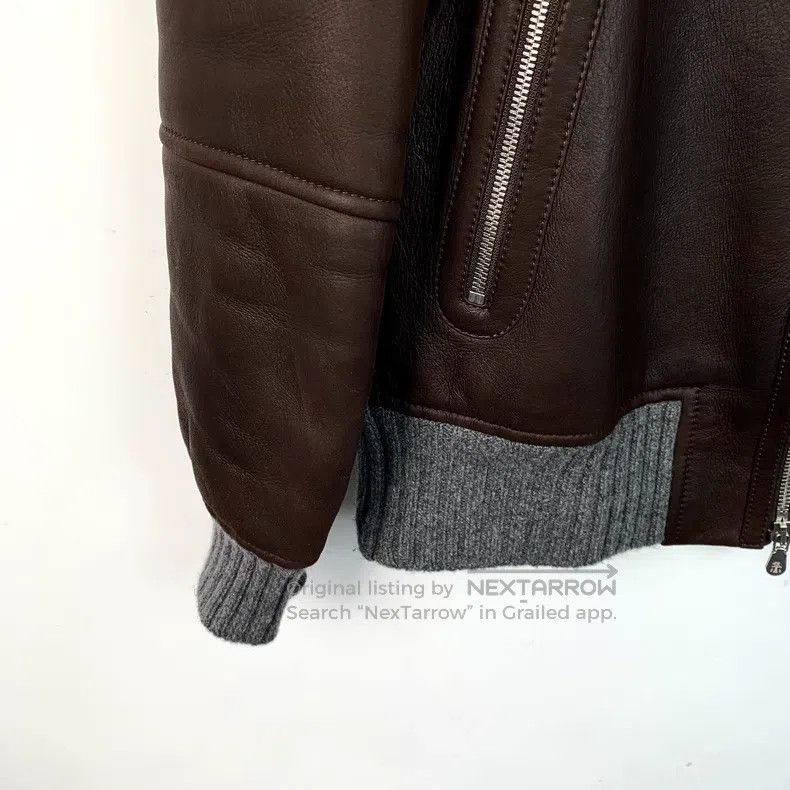 Brunello Cucinelli Brunello Cucinelli Wool leather collar zipper leather jack Size US XS / EU 42 / 0 - 4 Thumbnail