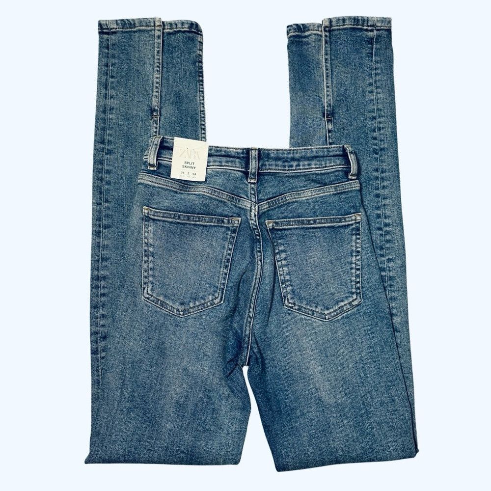 Zara NWT New Zara Split Skinny Jeans Size 2 Size 26" / US 2 / IT 38 - 3 Thumbnail