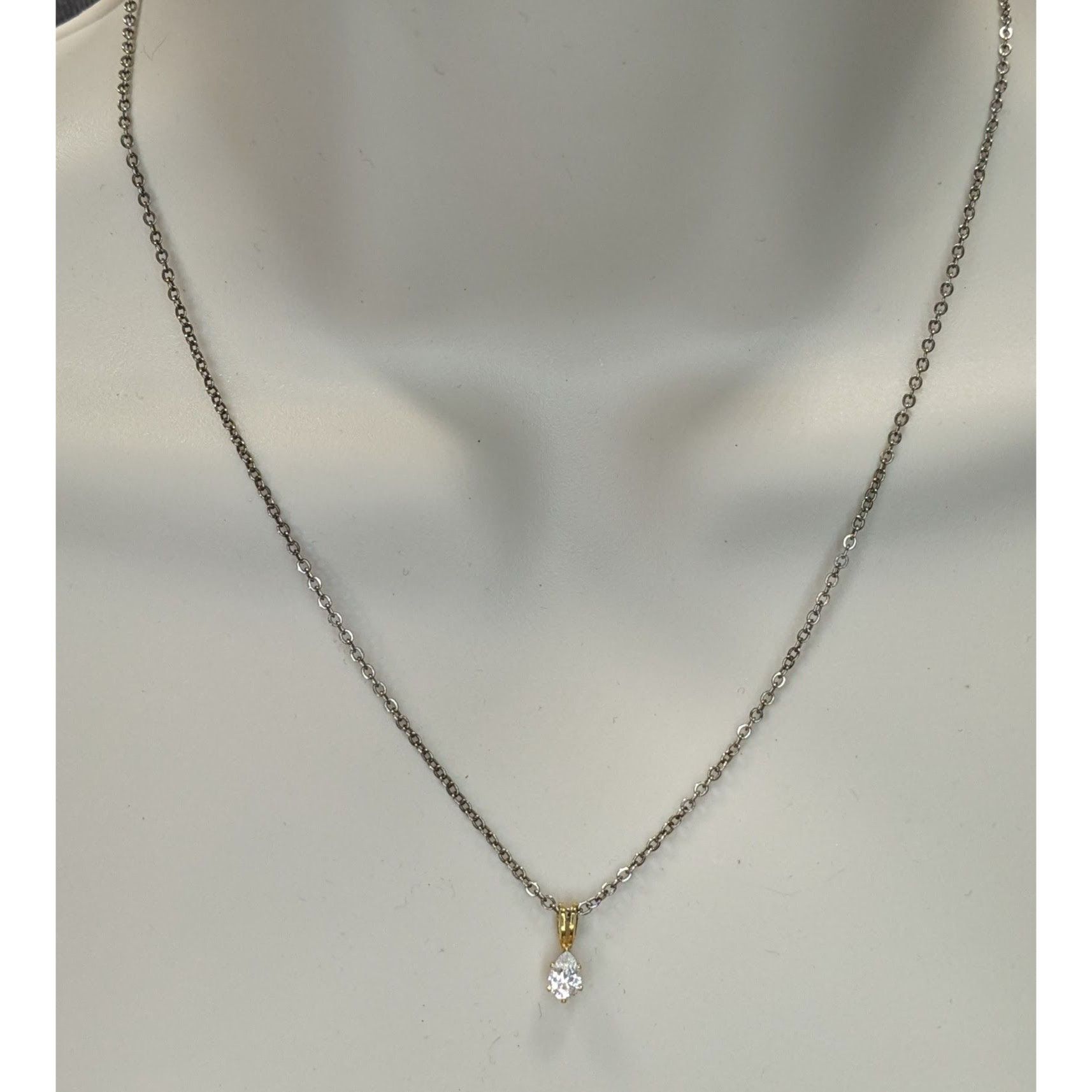 Other Cubic Zirconia Teardrop Pendant Necklace Size ONE SIZE - 1 Thumbnail