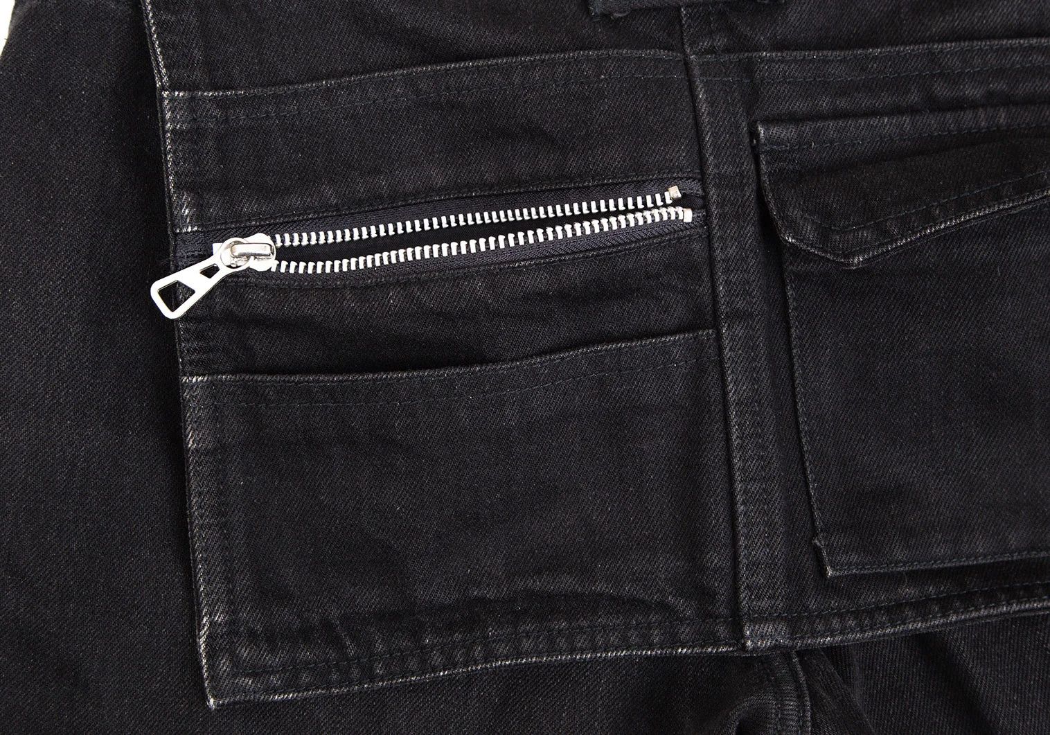 Jean Paul Gaultier Back Zip Pocket Design Denim Pants in Black Size 44 Size US 28 / EU 44 - 3 Thumbnail
