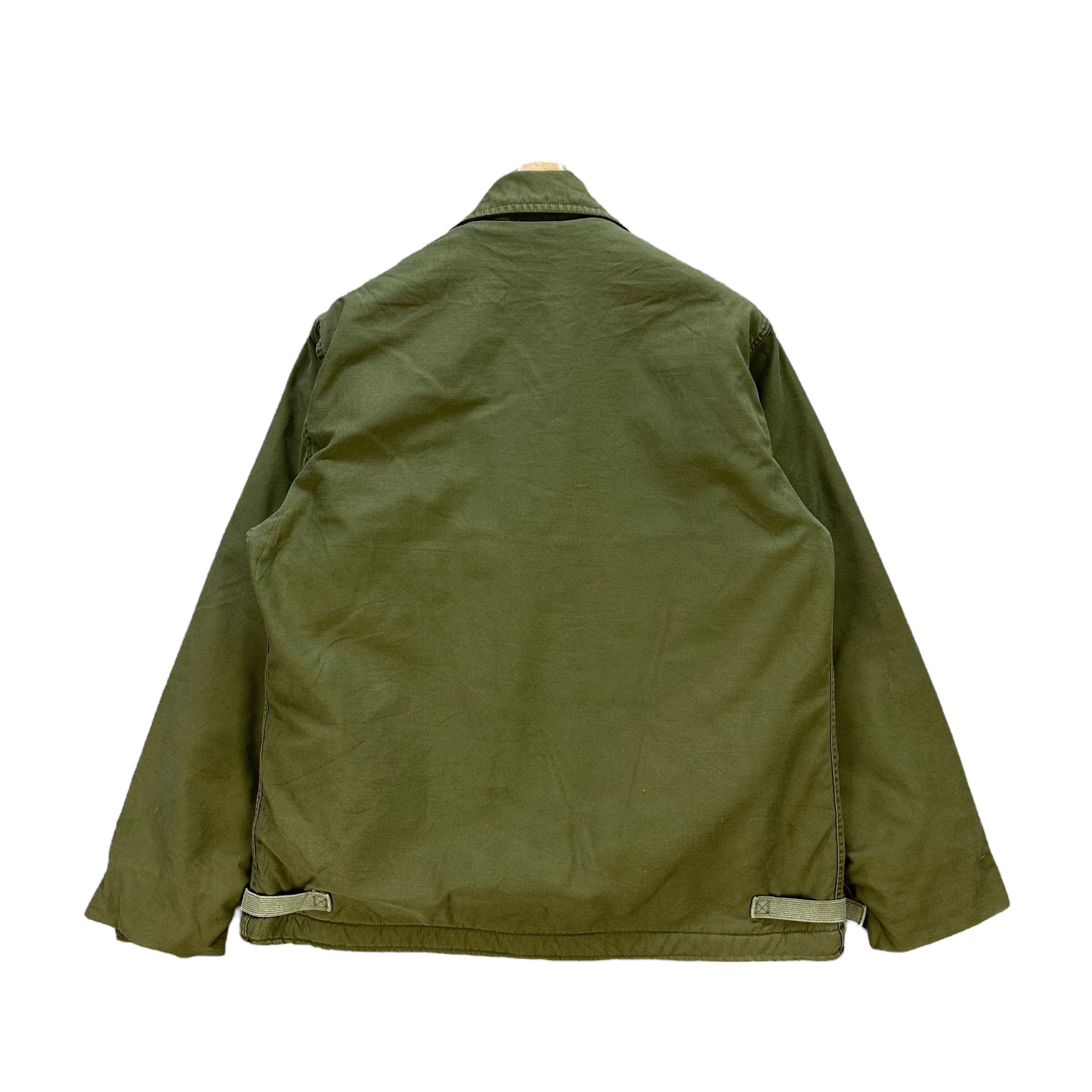 Vintage 1970's USN A-2 Deck Jacket OG-107 Fleece Lined #A74-1795 Size US L / EU 52-54 / 3 - 13 Thumbnail