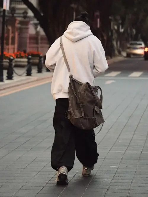 Japanese Brand Hosokawa x Mai Streetwear Style Denim Men Shoulder Bag Size ONE SIZE - 3 Thumbnail