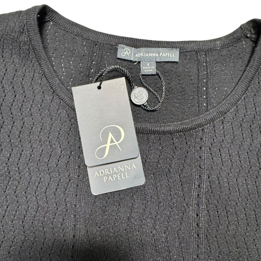 Adrianna Papell NWT New $89 Adrianna Papell Pointelle Knit Short Chiffon Sl Size S / US 4 / IT 40 - 7 Thumbnail