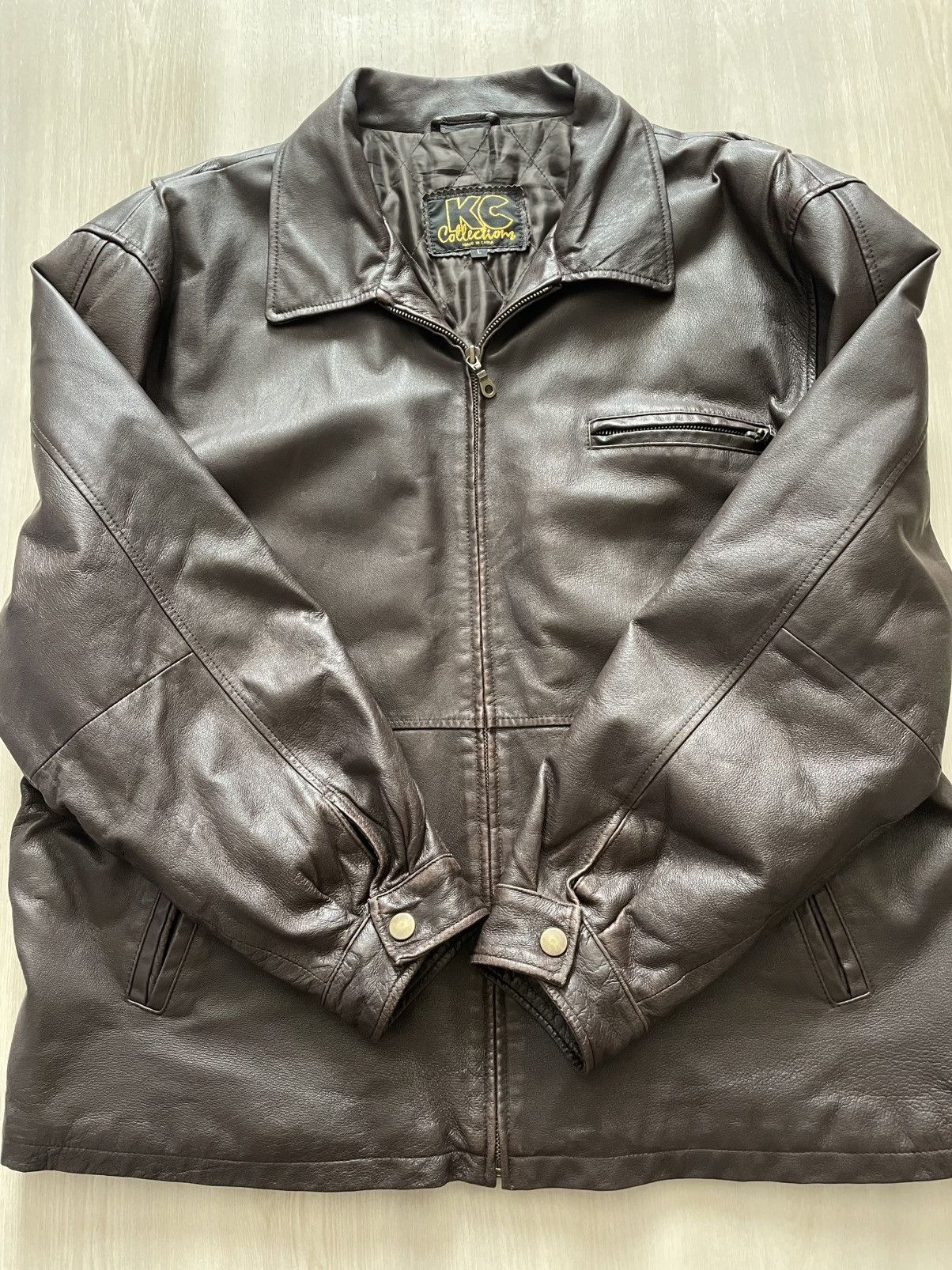 Vintage Vintage KC Collections Brown Leather Quilt Lining Sz L Size US L / EU 52-54 / 3 - 3 Thumbnail