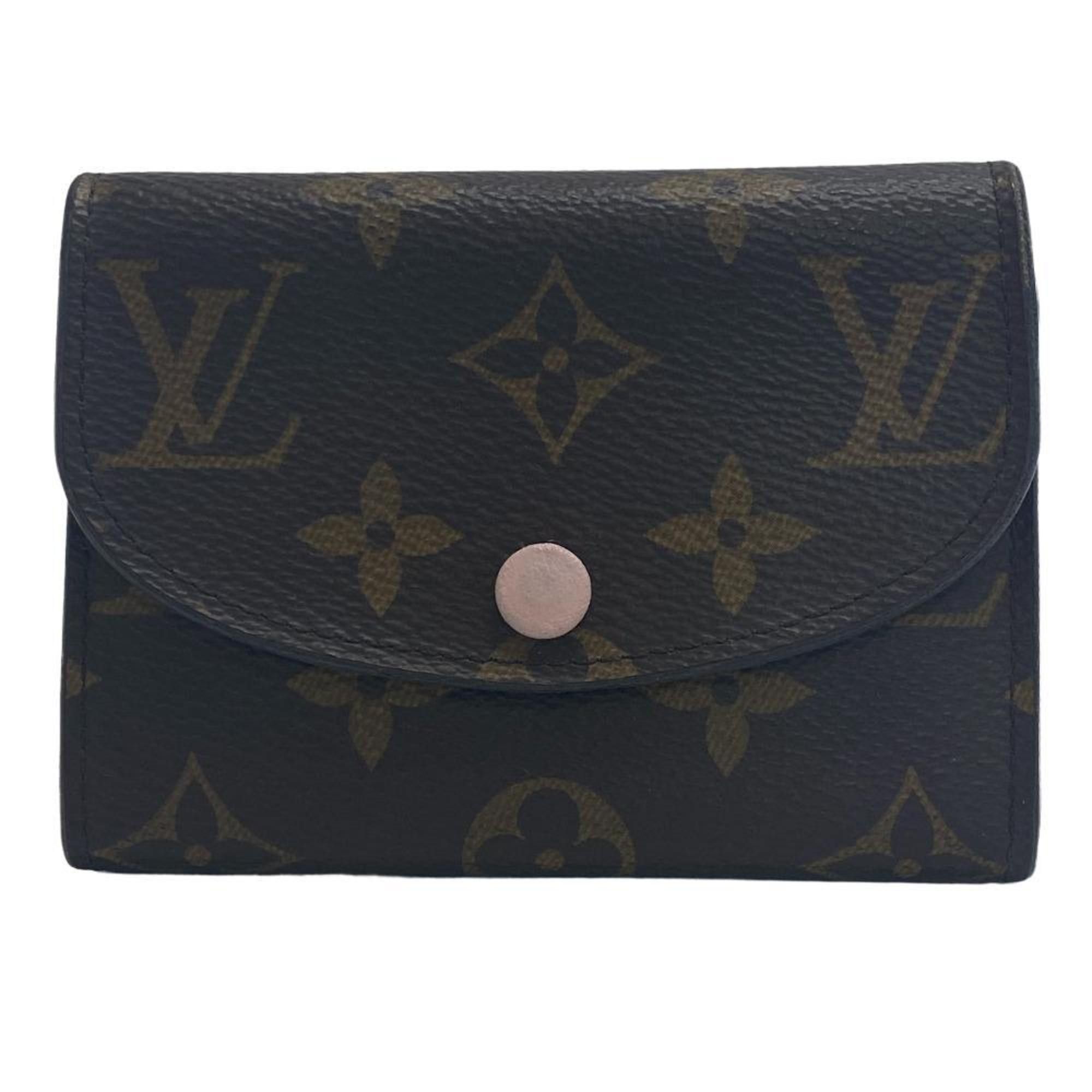 image of Louis Vuitton M62361 Portomone Rosali Monogram Rose Ballerine Coin Case Brown Women's
