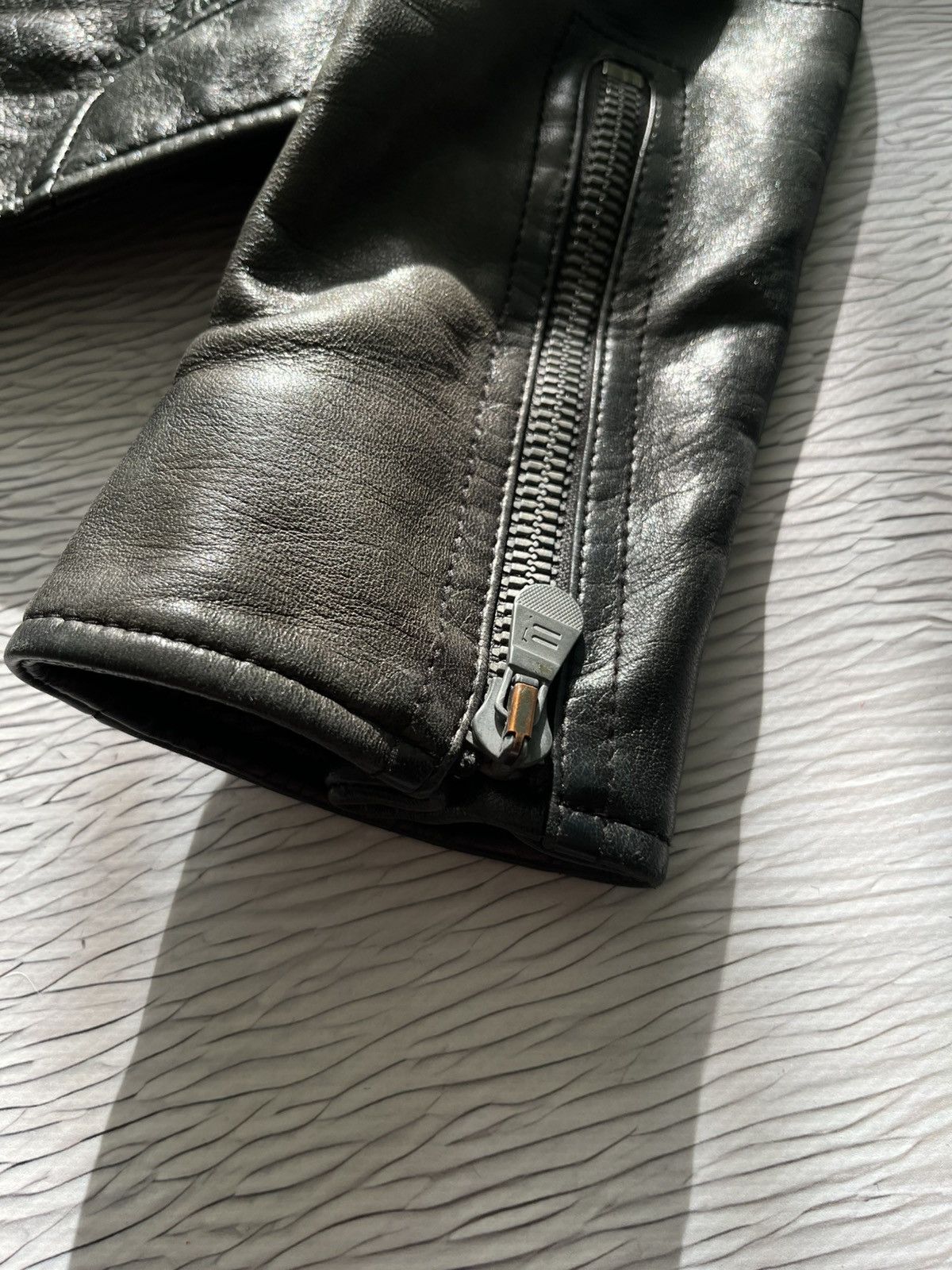 Balenciaga Balenciaga Vintage Leather Moto Jacket Luxury Black Size XS / US 0-2 / IT 36-38 - 7 Thumbnail