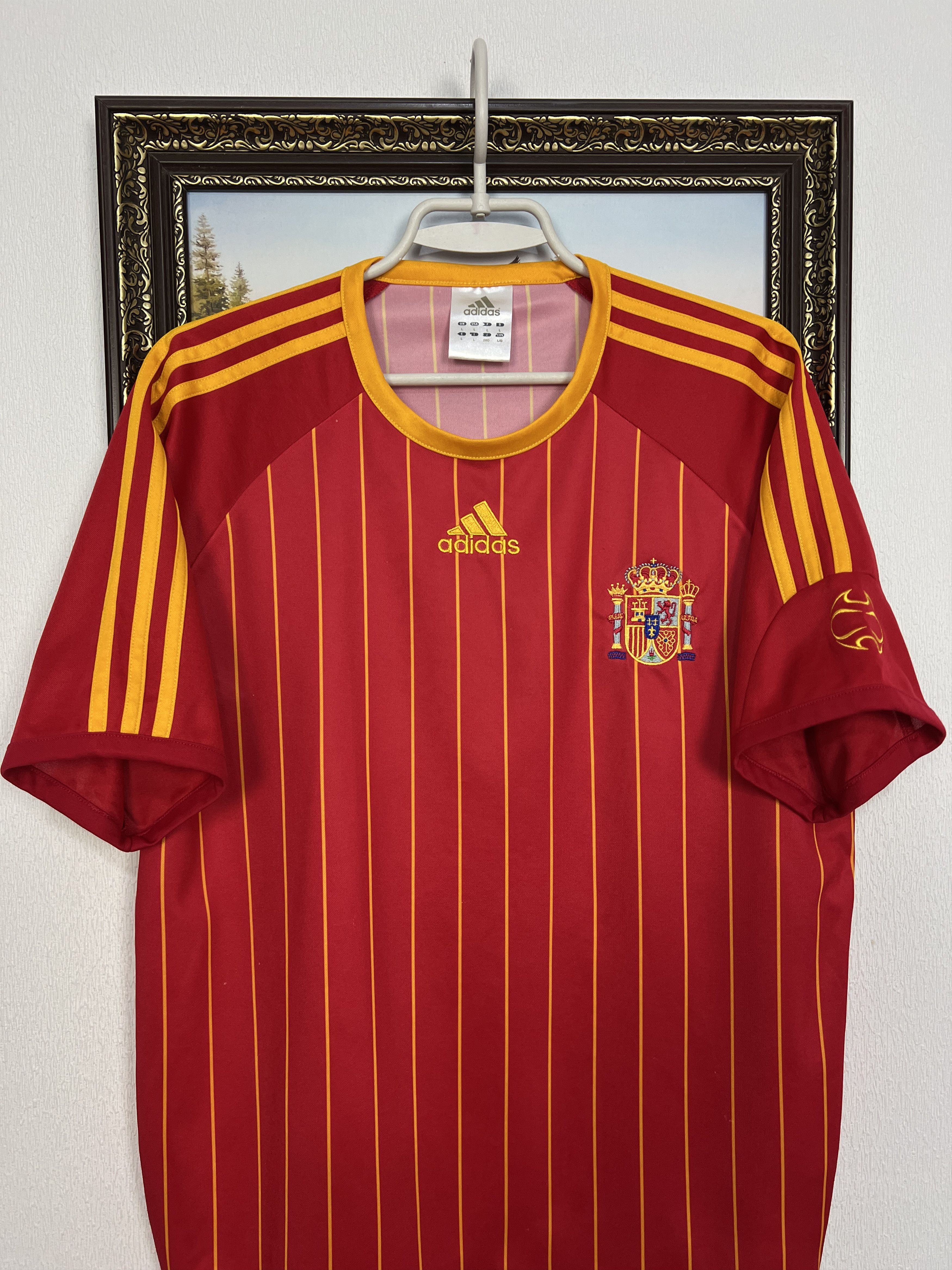 Adidas Spain Home football shirt 2005 Soccer Jersey Trikot Camiseta Size US L / EU 52-54 / 3 - 2 Thumbnail