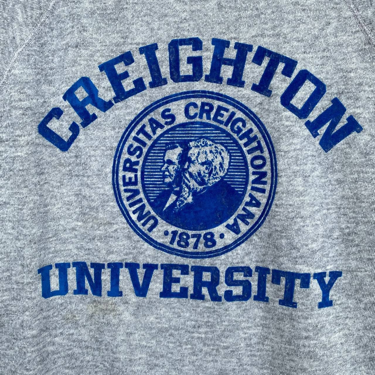 Vintage VINTAGE 80s Creighton University Sweatshirt Grey Raglan Size US XL / EU 56 / 4 - 4 Thumbnail