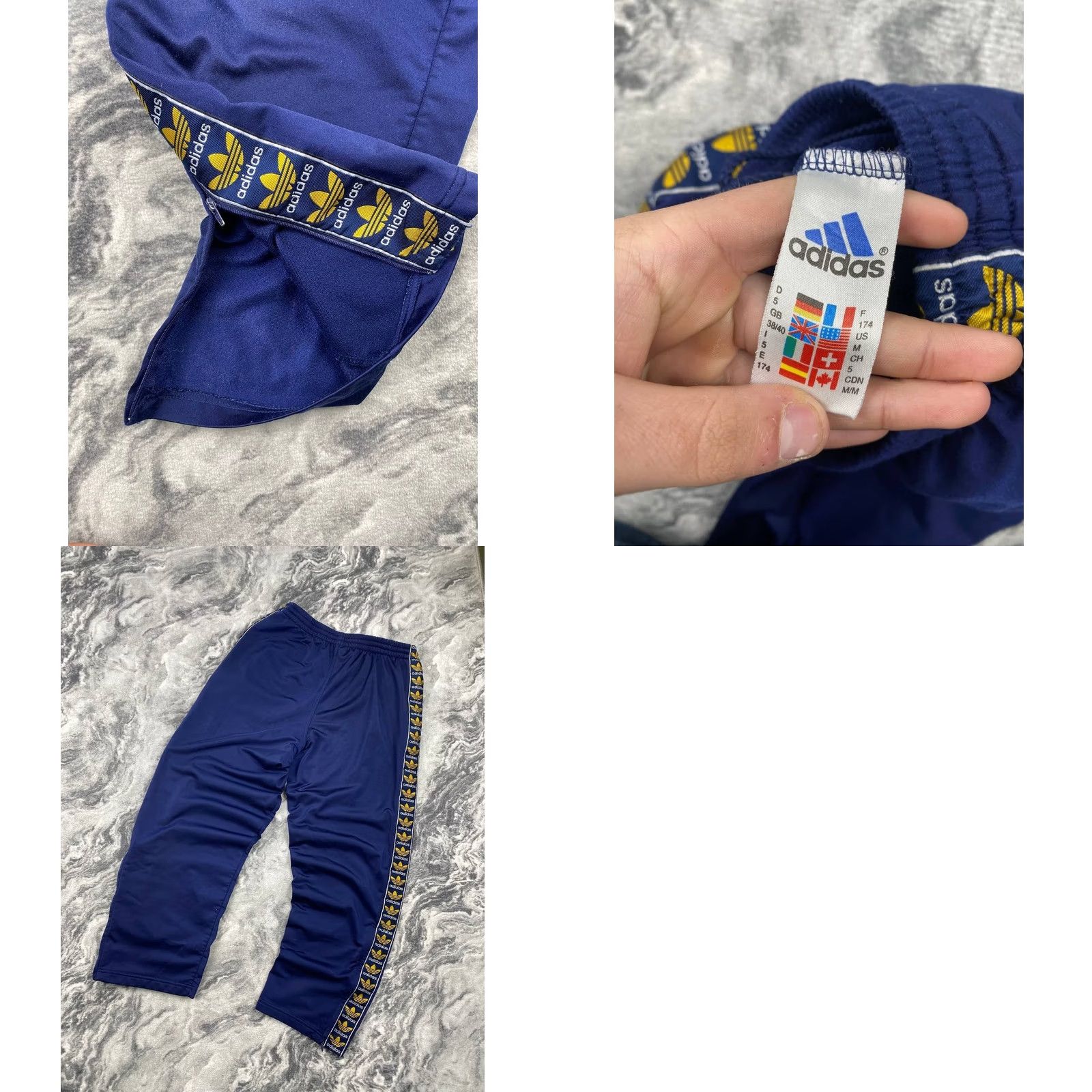 Adidas VINTAGE Adidas 90s Tracksuit Jacket Pants Men M Blue Jacket Pants (2 Piece) Logo Pockets Zip Size 40R - 10 Thumbnail