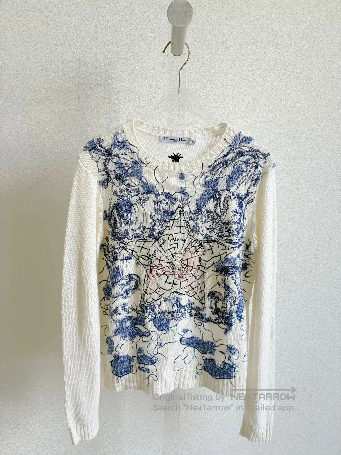 Dior Dior Limited Edition Embroidered Cashmere Sweater. Size XXS / US 00 / IT 34 - 2 Thumbnail