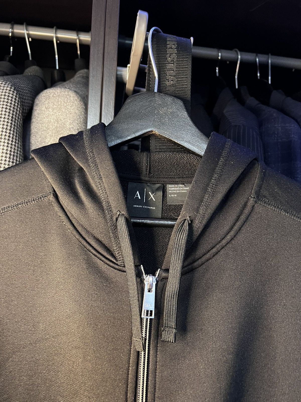 Armani × Armani Exchange Armani Exchange Zip Hoodie - Black. Size L Size US L / EU 52-54 / 3 - 3 Thumbnail