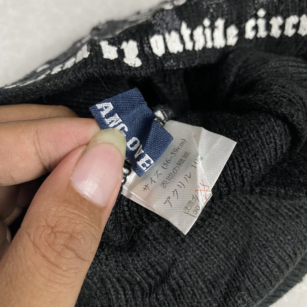 If Six Was Nine × KMRii × Le Grande Bleu (L.G.B.) 2000s y2k peace project words beanie hats Size ONE SIZE - 7 Thumbnail