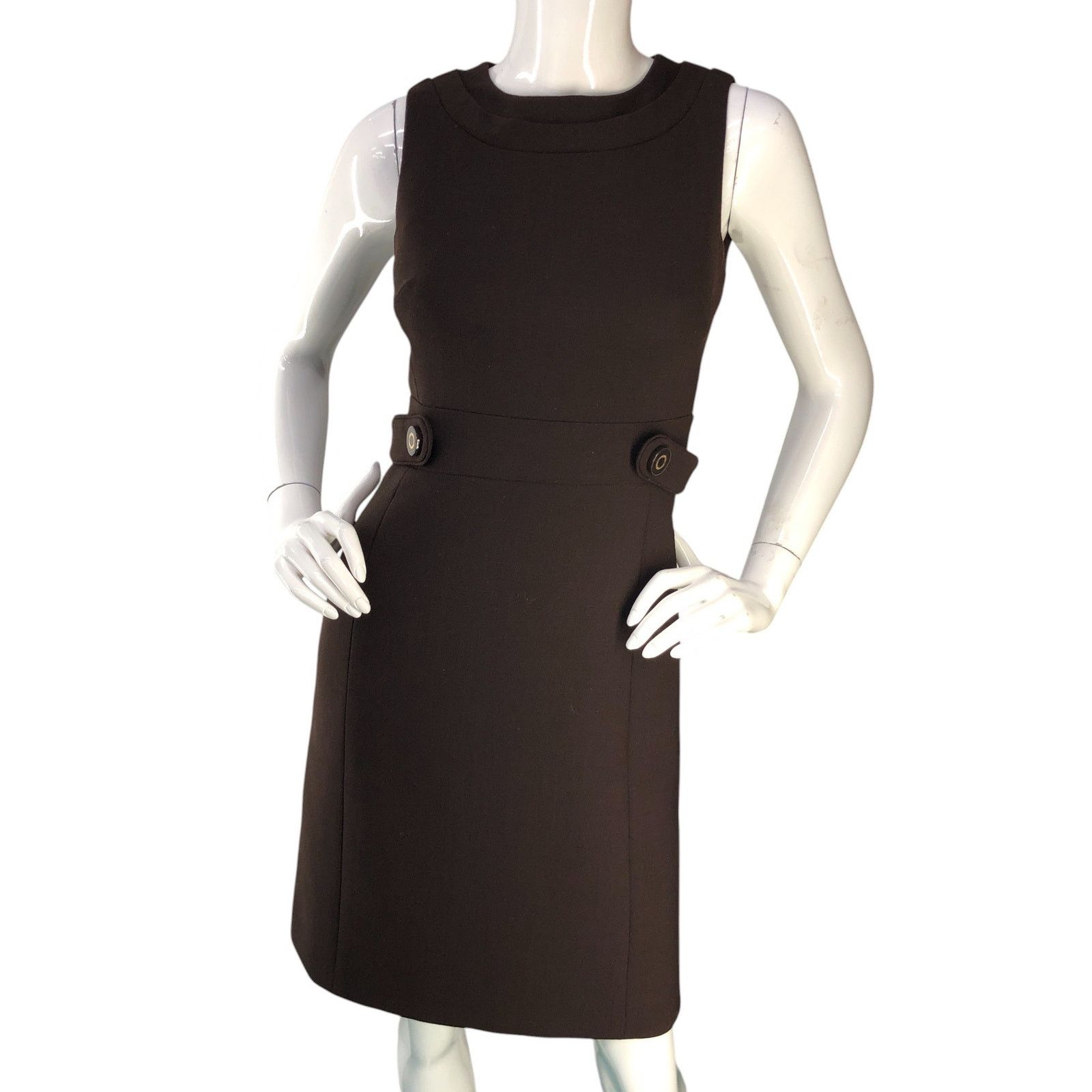 Tory Burch Tory Burch Size 2 Dress Sheath Sleeveless Wool Blend Brown Size XS / US 0-2 / IT 36-38 - 11 Thumbnail