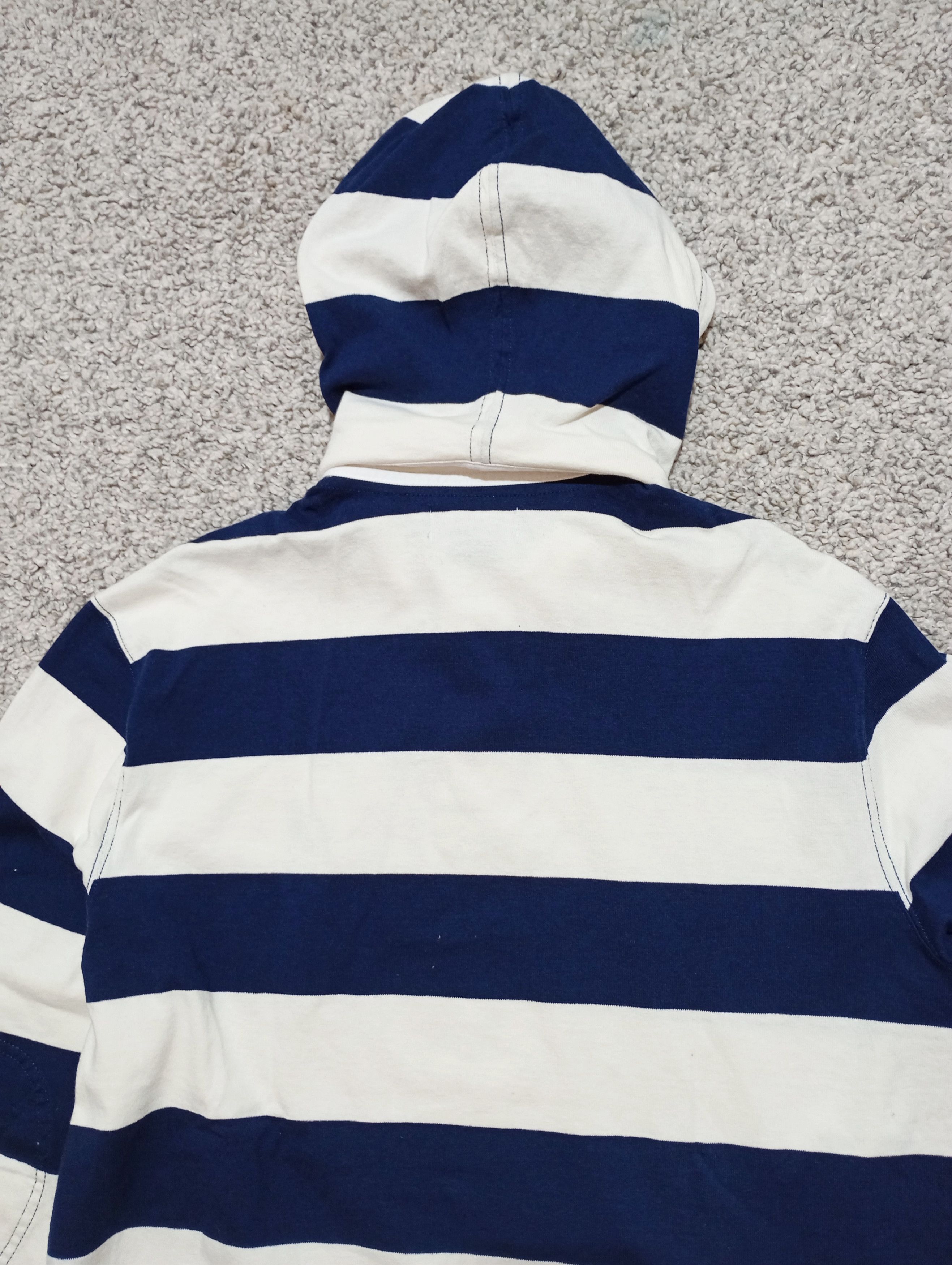 Polo Ralph Lauren Vintage Polo Ralph Lauren Striped Boxy Rugby Hooded Shirt Size US XXL / EU 58 / 5 - 14 Thumbnail