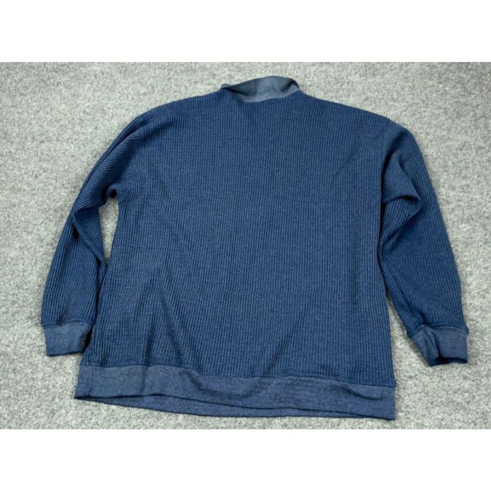 Blair VINTAGE Dad Style Thermal Collared Sweater Adult 2XL Blue Blair Size US XXL / EU 58 / 5 - 2 Thumbnail